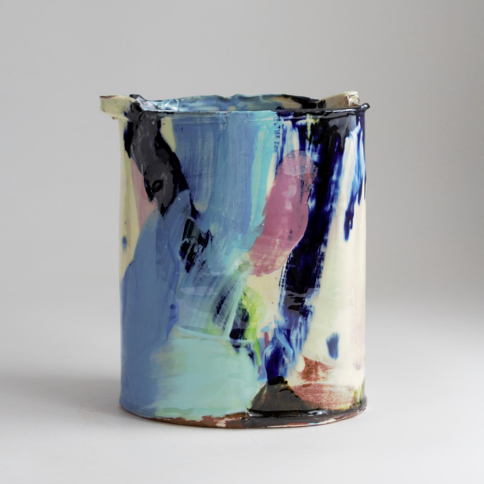 Barry Stedman, Thrown Altered Vessel with Blue, Green & Pink IV, 2024