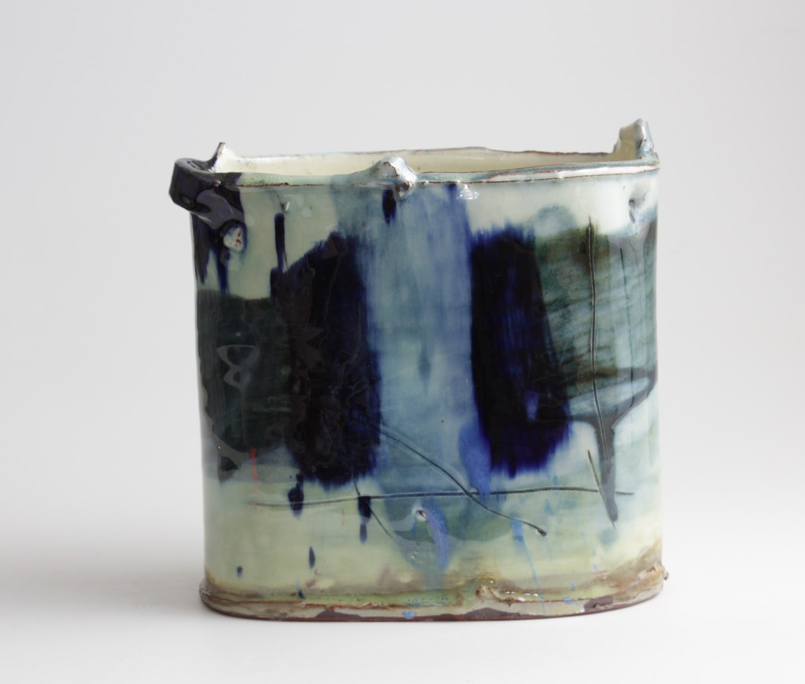 Barry Stedman, (A) Thrown Altered Vessel with Blues, 2025