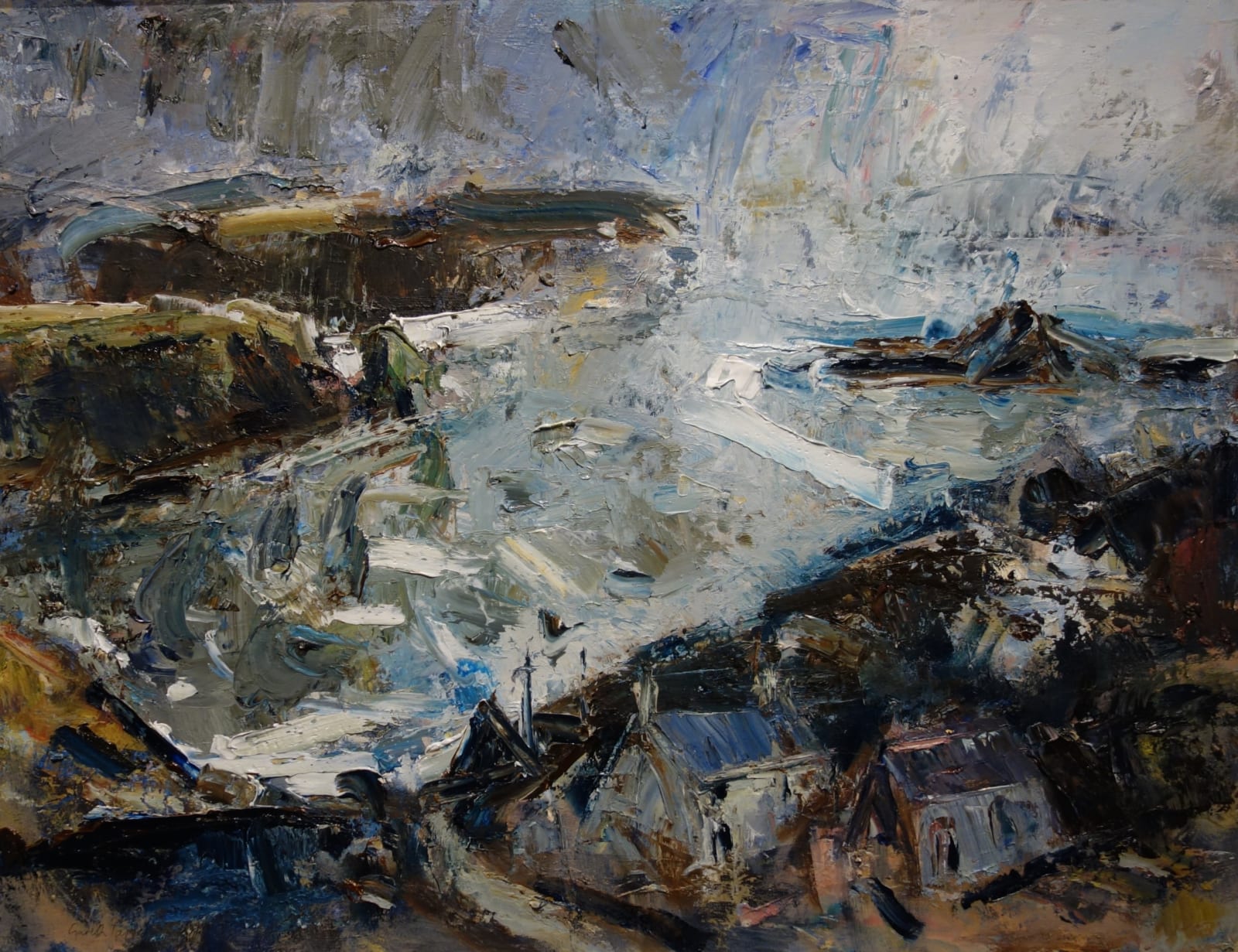 Gareth Parry, Fferm ger y Môr, Gaeaf / Farm by the Sea, Winter