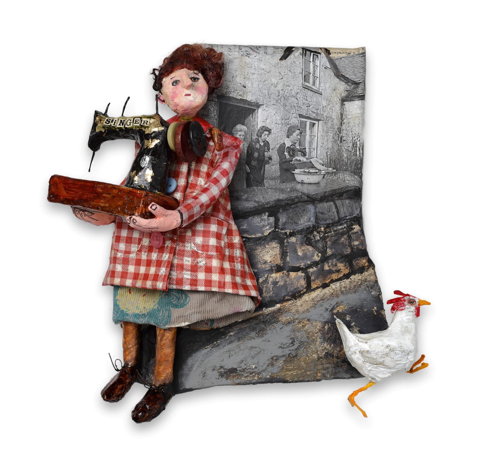 Luned Rhys Parri, Peiriant Gwnïo a Chôt Siec / Singer Sewing Machine and Check Housecoat