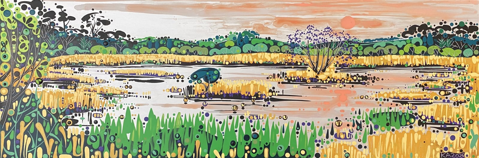 Katie Allen, Sunset, Oxwich Marsh, 2024