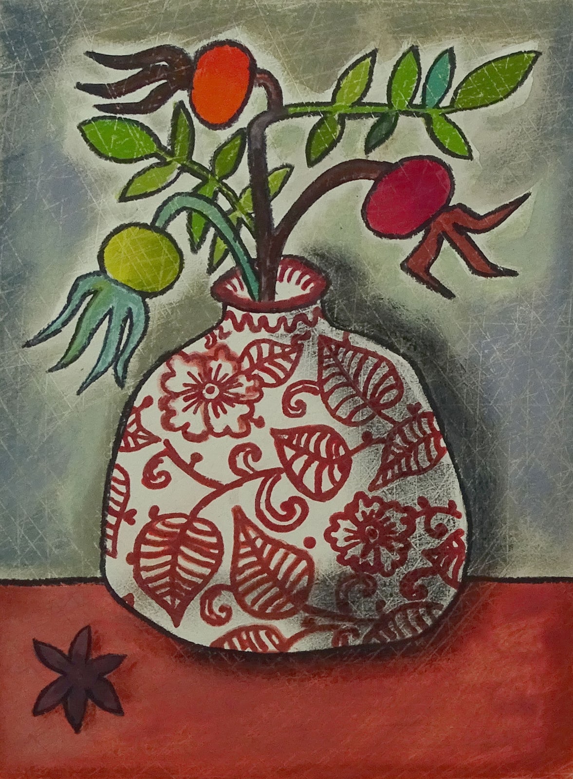 Susan Gathercole, Delft Vase and Rosehips I