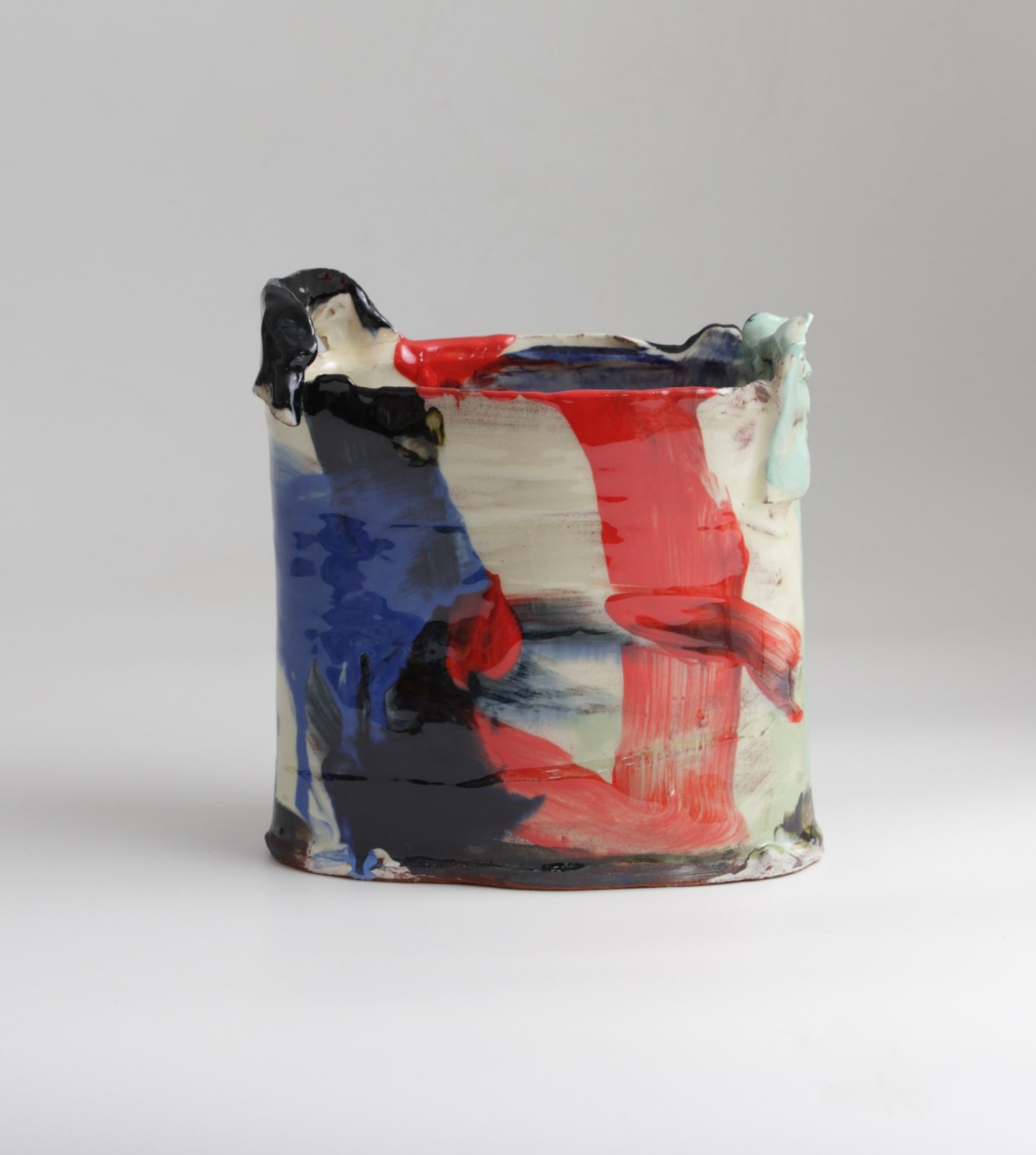Barry Stedman, Thrown Altered Vessel - Red & Blue II, 2024