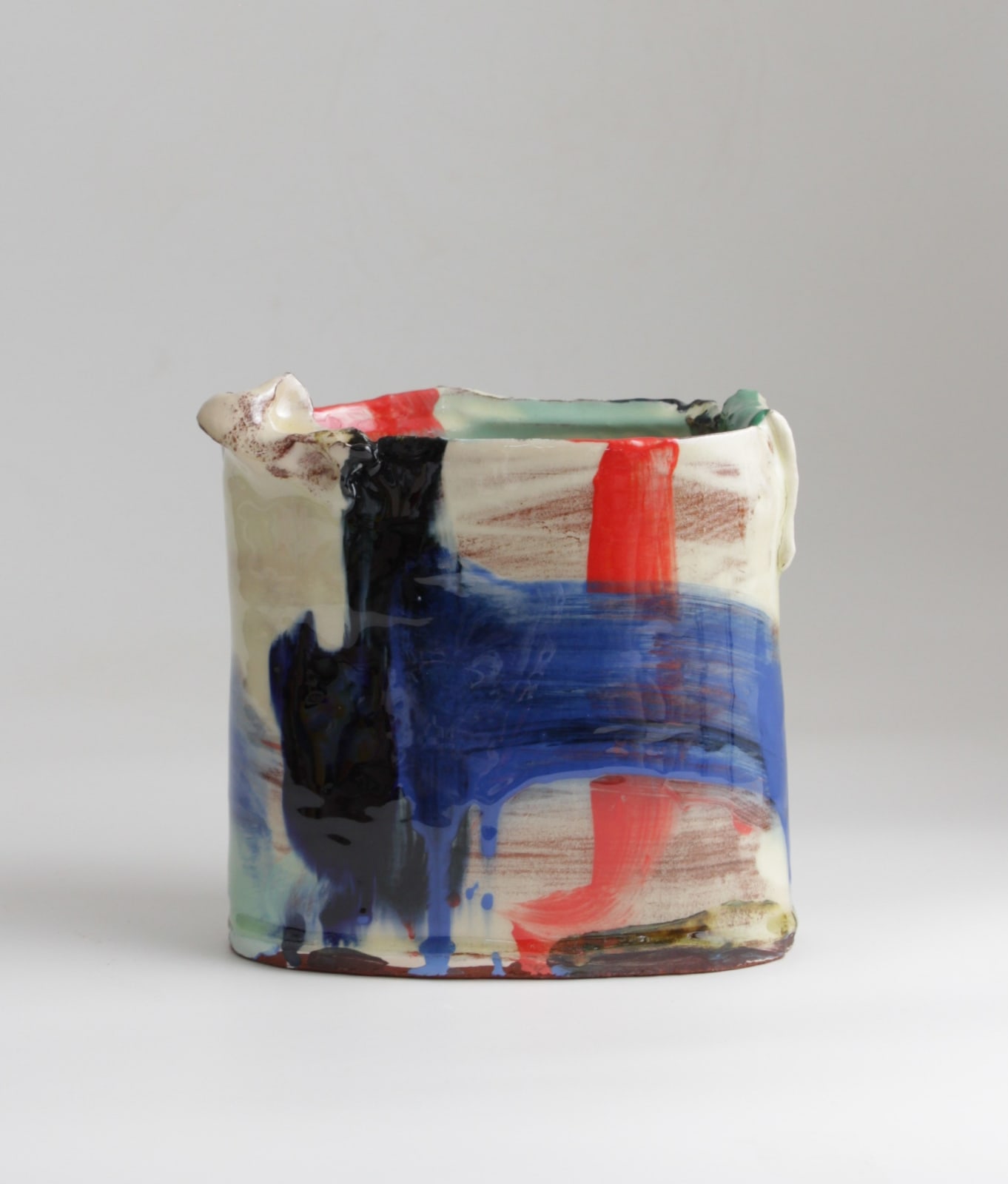 Barry Stedman, Thrown Altered Vessel - Red & Blue I, 2024