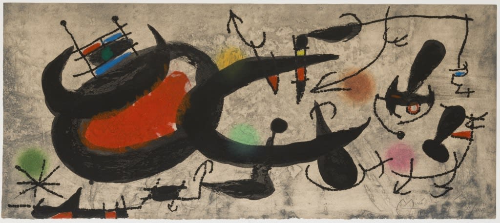 Joan Miró, L'Oiseau solaire, l'oiseau lunaire, étincelles (The Solar Bird, the Lunar Bird, Sparks) , 1967