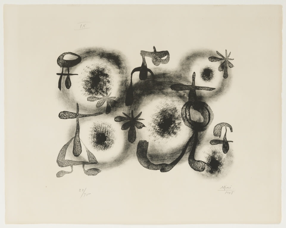 Joan Miró, Plate 9 from Treize lithographies, 1948