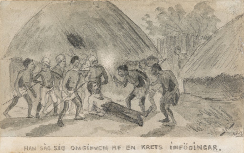 Ivar Arosenius, An illustration of Robinson Crusoe, 1896