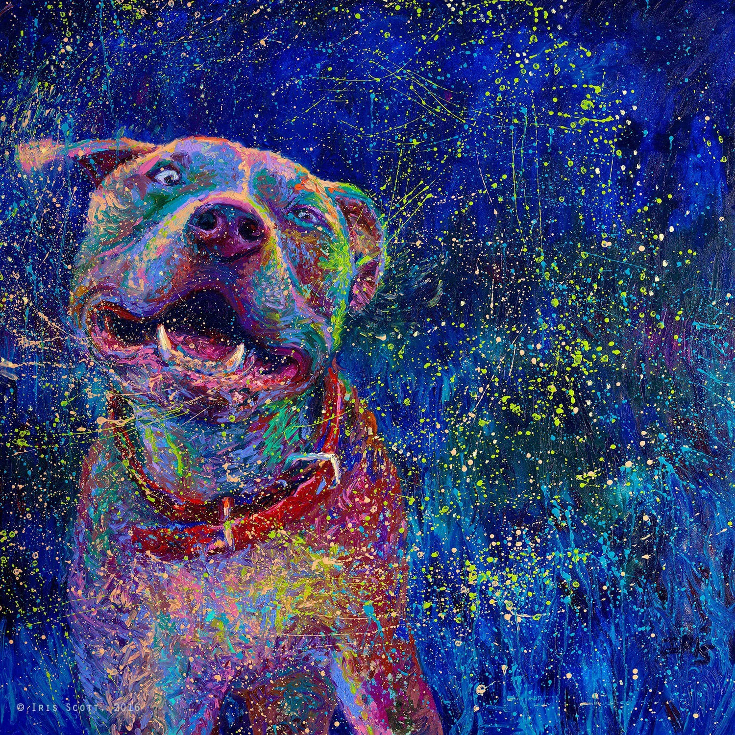 Iris Scott, Blue Chakra (Embellished Print), 2018