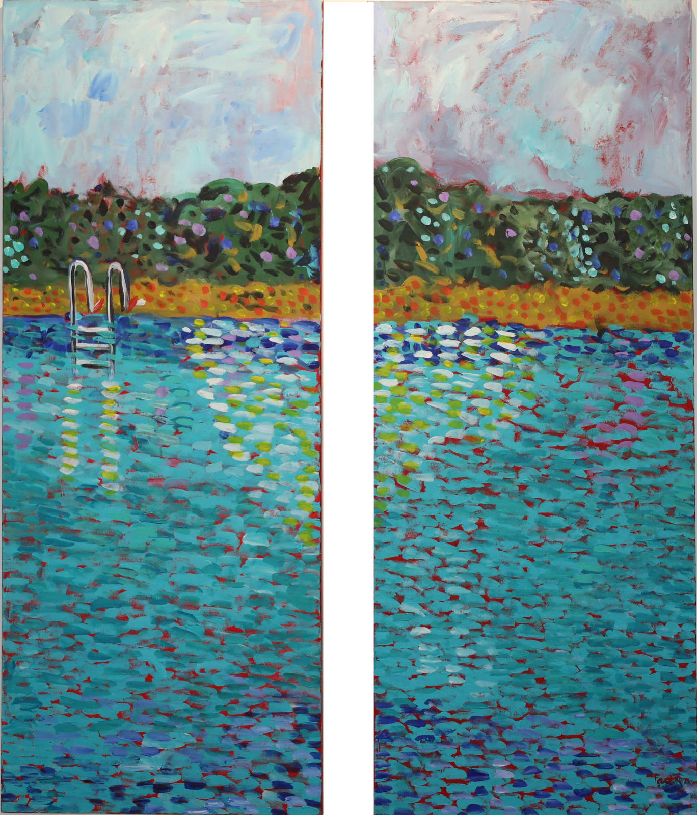 Fares Rizk, Diptych pool, 2018