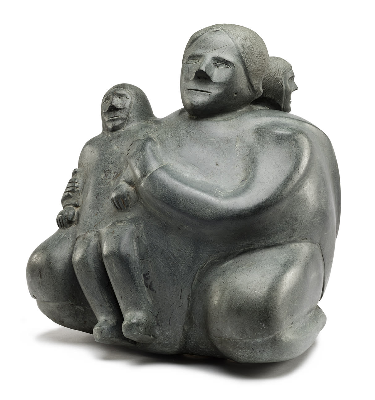 GEORGE TATANNIQ (1910-1991) QAMANI’TUAQ (BAKER LAKE), Mother with Two Children, mid 1970s