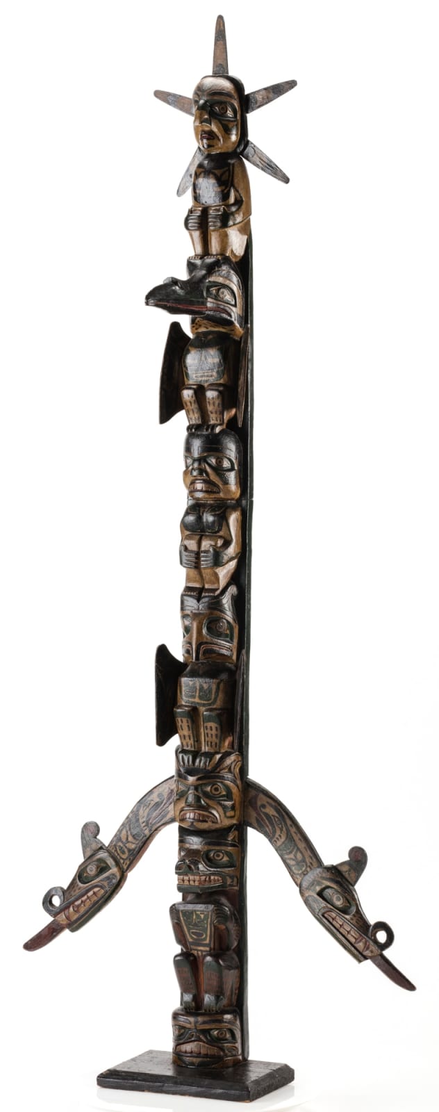 UNIDENTIFIED KWAKWA̱KA̱ʼWAKW ARTIST, Model Totem Pole, c. 1890-1910