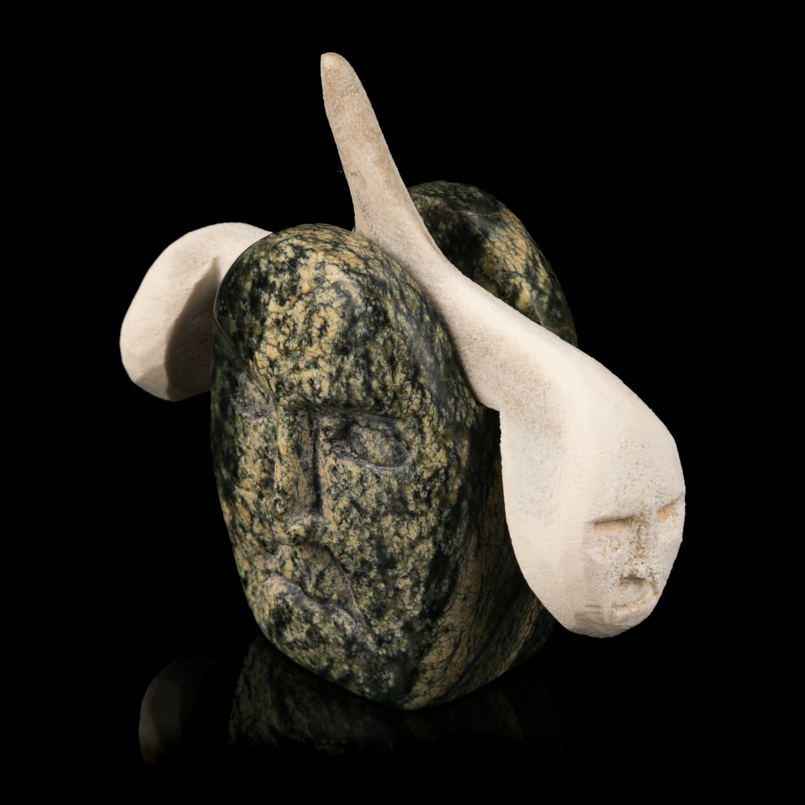 ISACI ETIDLOIE (1972-2014) KINNGAIT (CAPE DORSET), Head with Spirits, 2000s