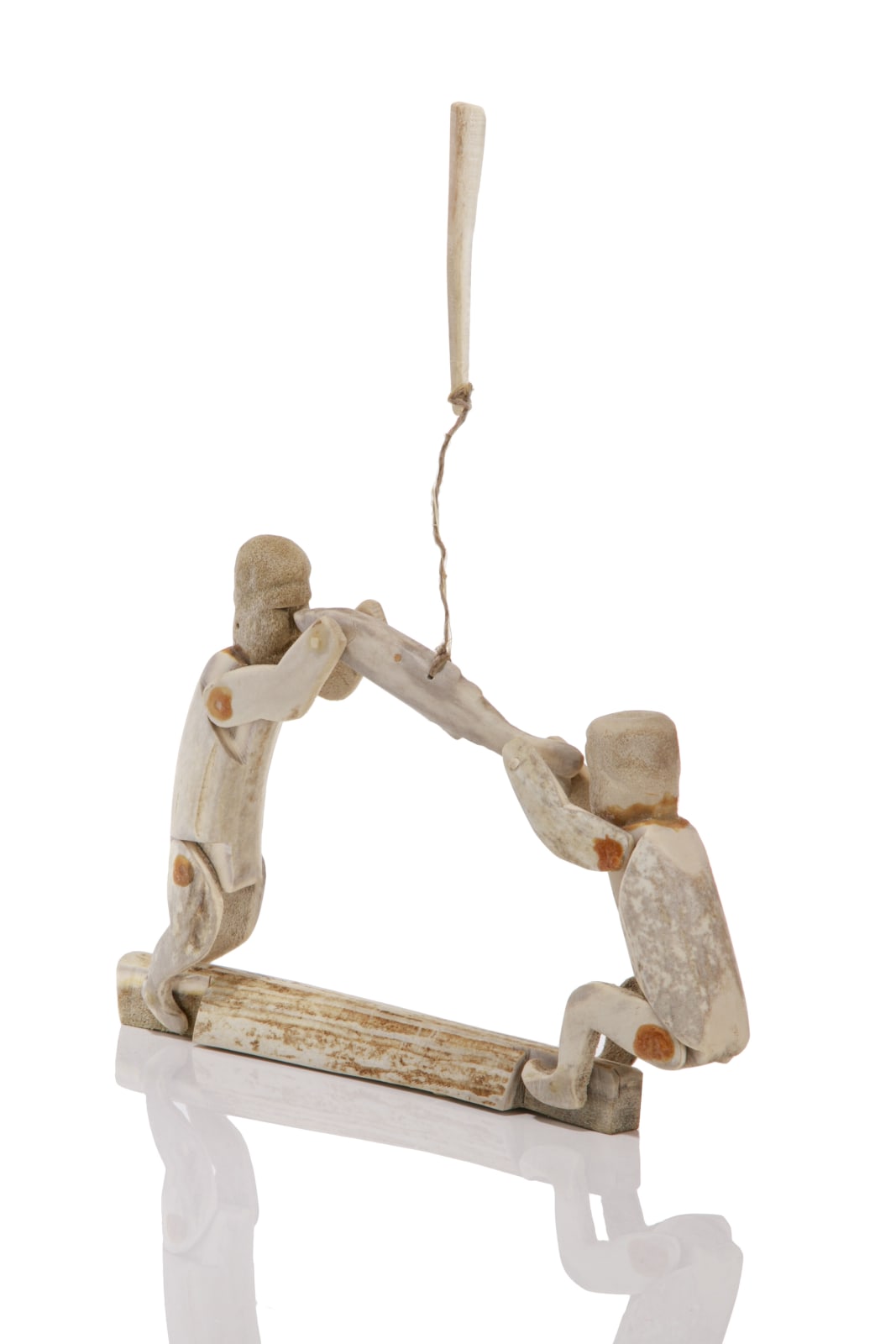 UNIDENTIFIED ARTIST, QAMANI'TUAQ (BAKER LAKE), Two Men Fighting over a Fish (Articulated Figures), early-mid 1970s