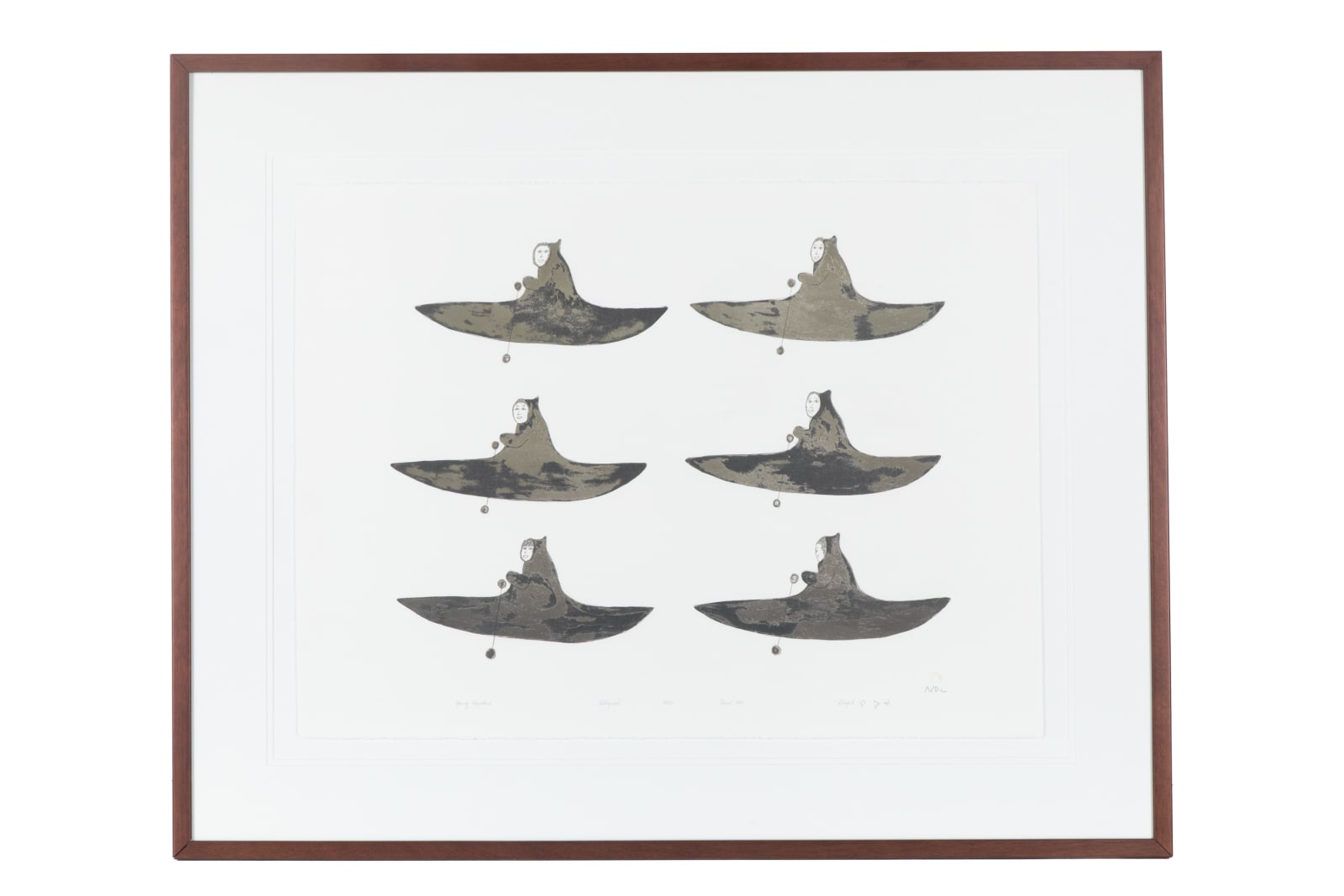 SHEOJUK ETIDLOOIE (1932-1999) KINNGAIT (CAPE DORSET), Young Kayakers, 1994 #34