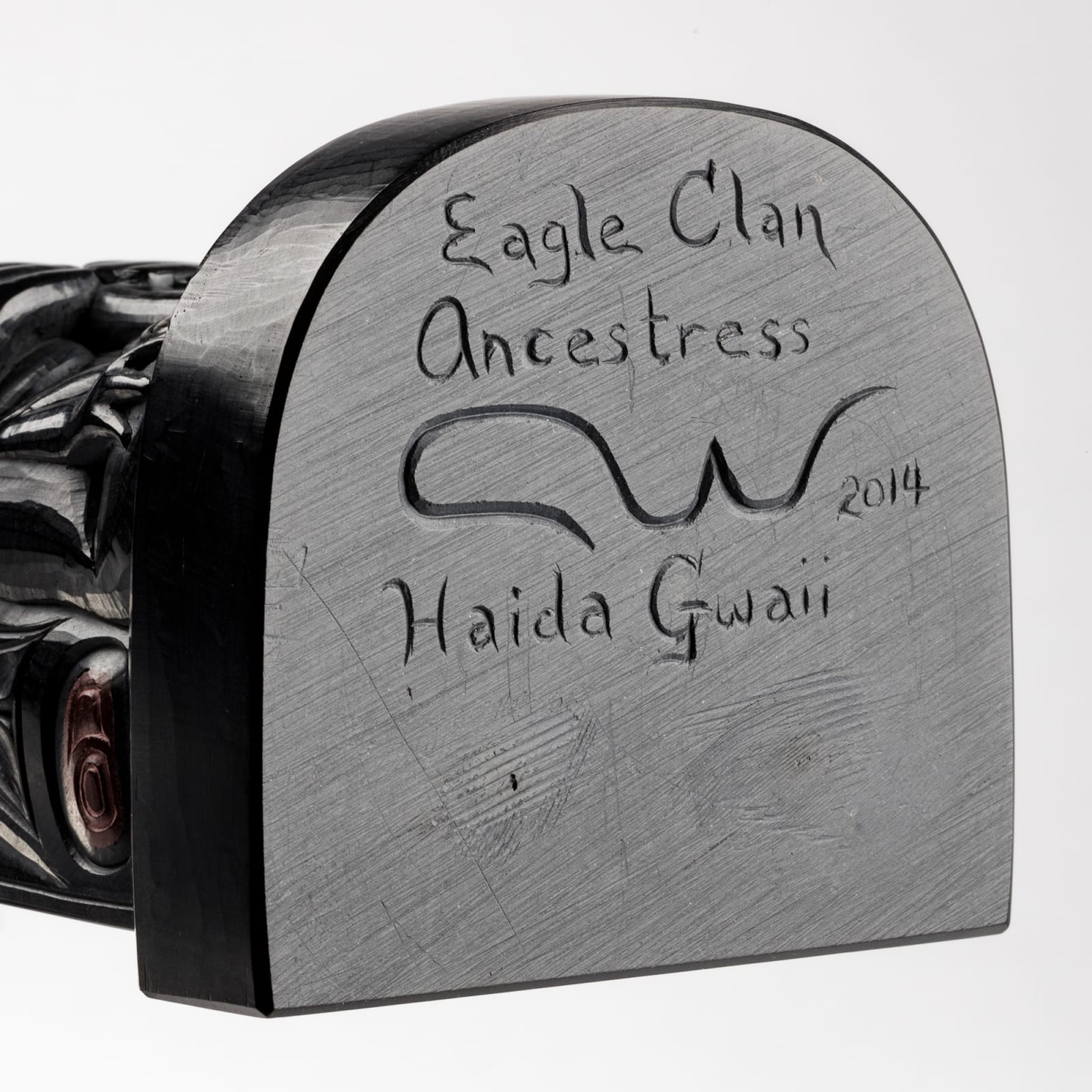 CHRISTIAN WHITE (1962-) OLD MASSET, HAIDA GWAII, Eagle Clan Ancestress Model Totem Pole, 2014