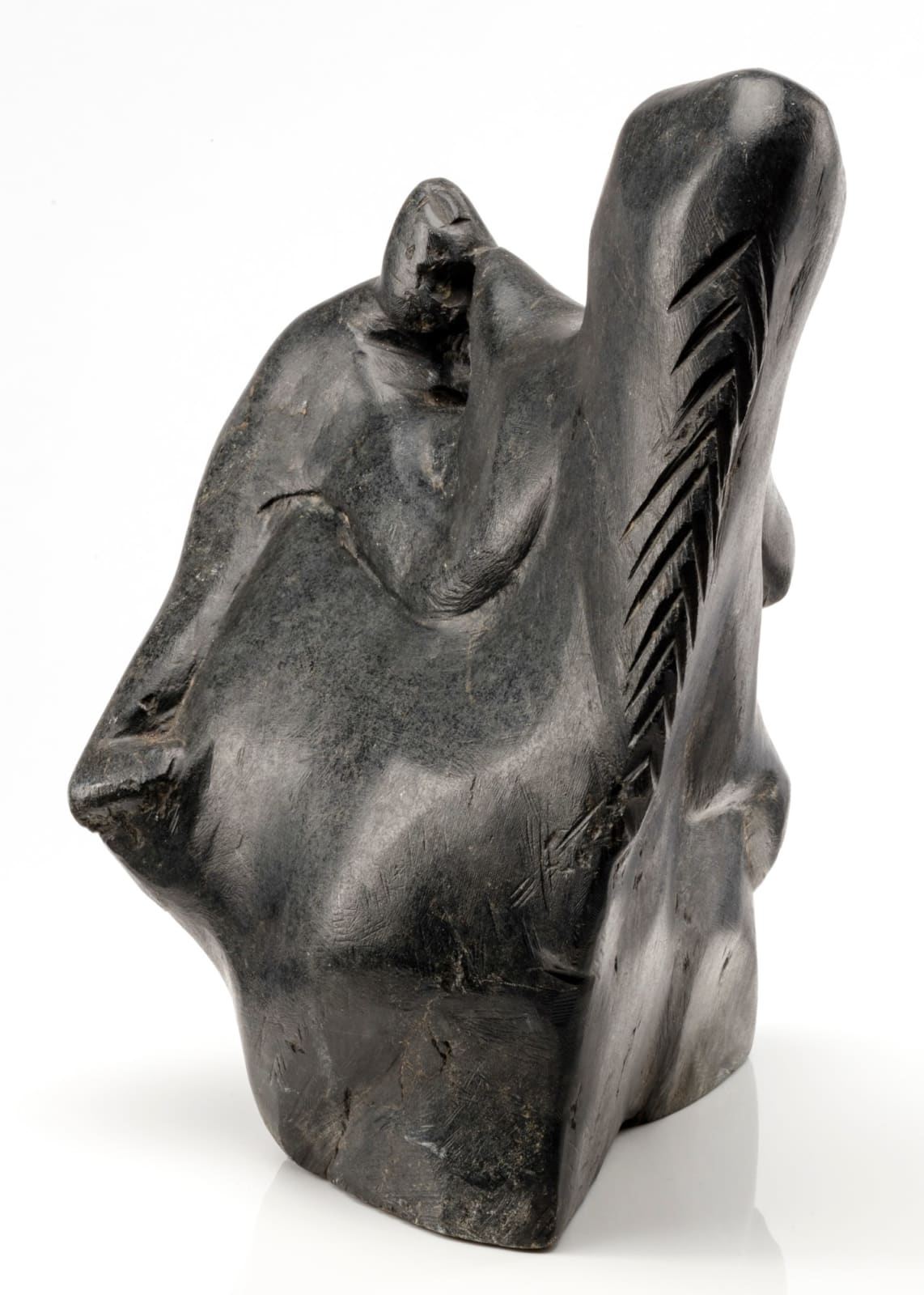 ELIZABETH NUTARAALUK AULATJUT (1914-1998) ARVIAT (ESKIMO POINT), Mother Nursing a Child, c. 1980