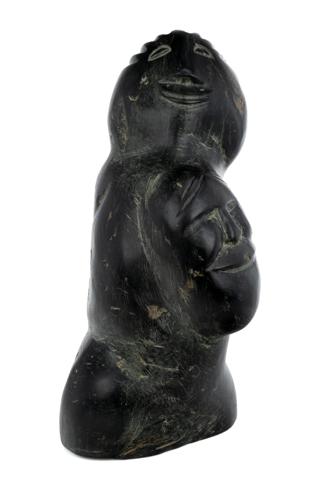 SILAS AITTAUQ (1933-2013) QAMANI'TUAQ (BAKER LAKE), Bust of Man and Woman (Portrait of the Artist and His Wife?), 1973