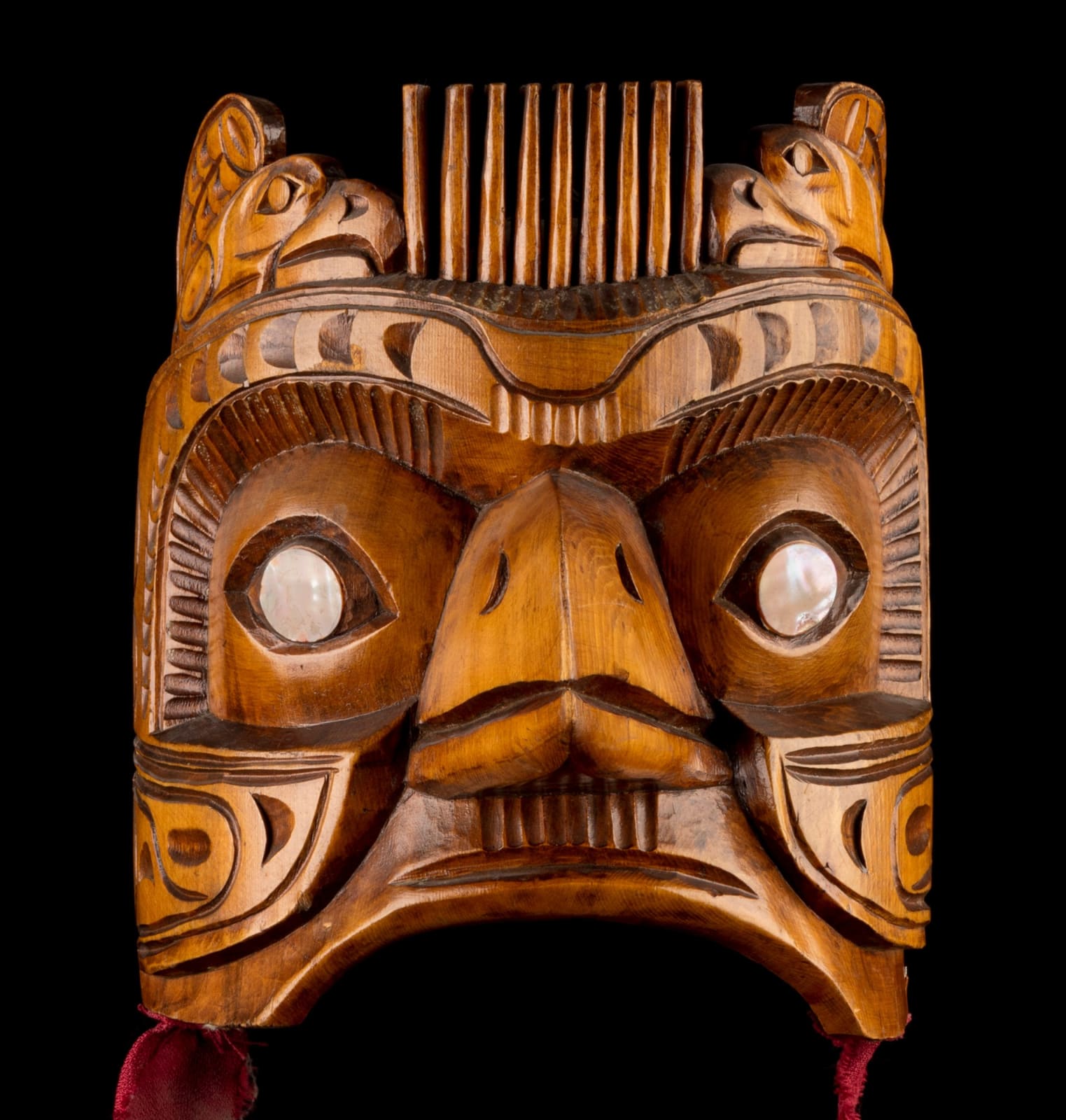 JIMMY JOHN (1876-1988), MOWACHAHT/MUCHALAHT (NUU-CHAH-NULTH), Grouse Frontlet Headdress, c. 1950s