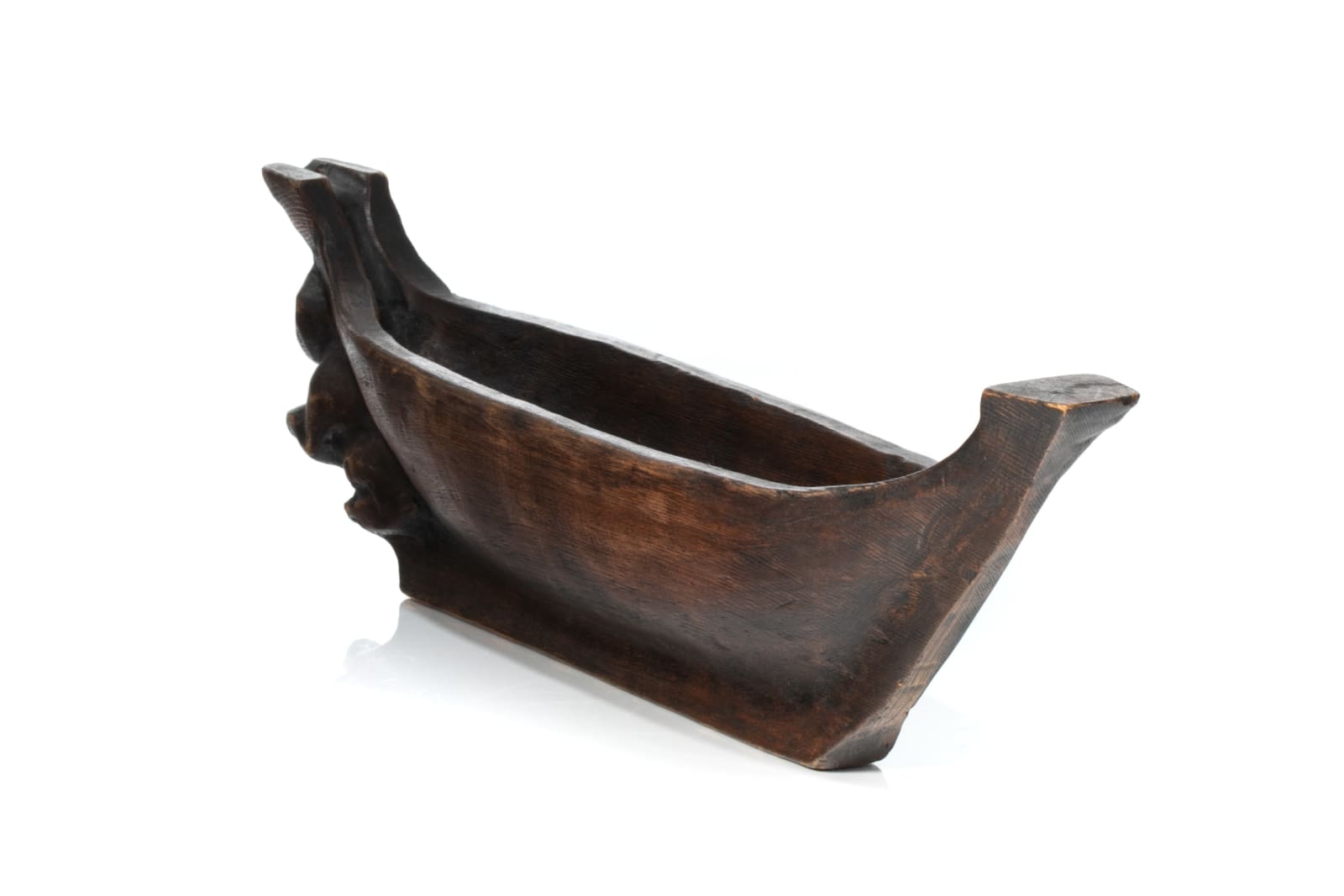 UNIDENTIFIED ARTIST, POSSIBLY TLINGIT OR KWAKWA̱KA̱ʼWAKW, Model Canoe with Beaver Holding Chewstick Prow Figure