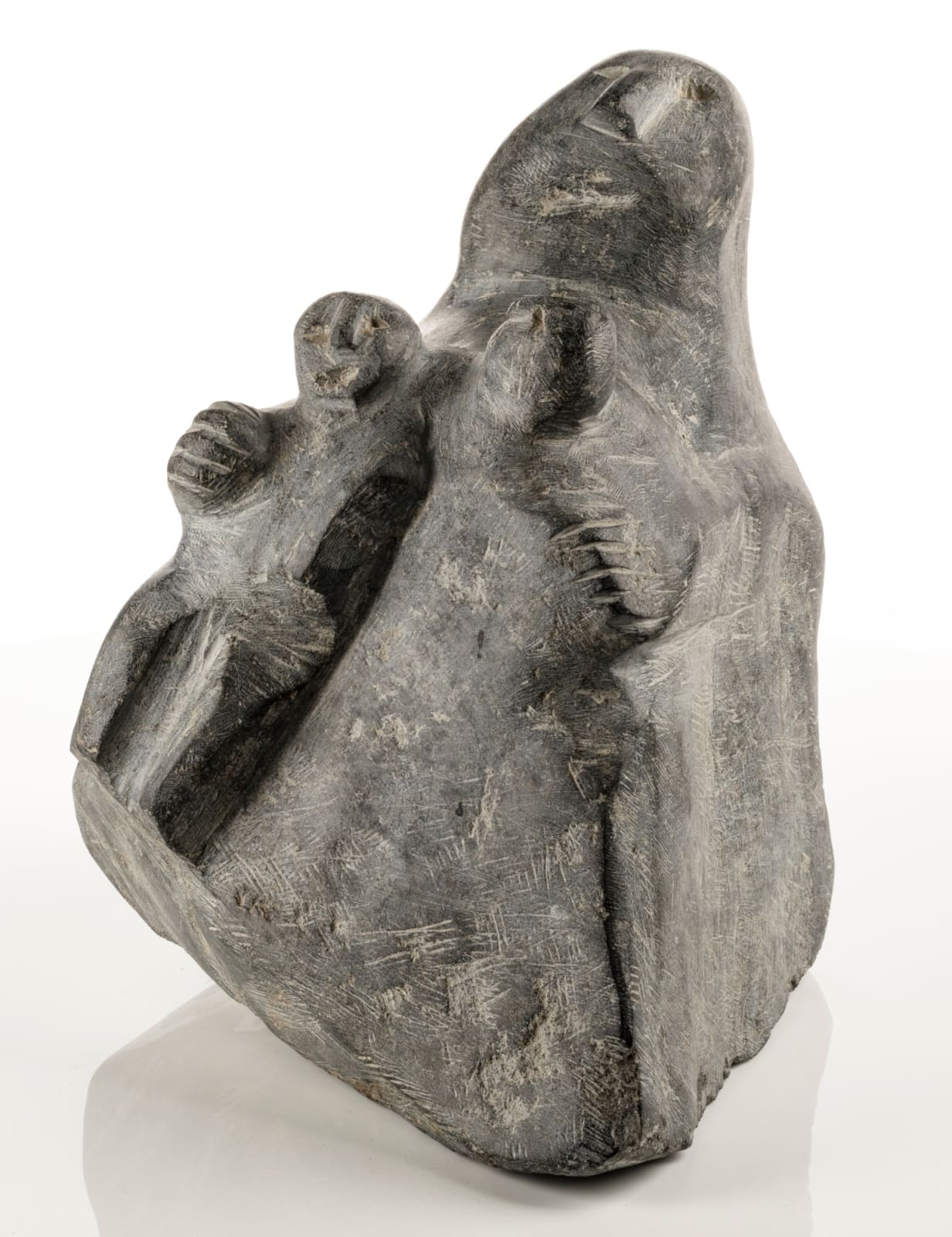 ELIZABETH NUTARAALUK AULATJUT (1914-1998) ARVIAT (ESKIMO POINT), Mother and Two Children, early 1980s