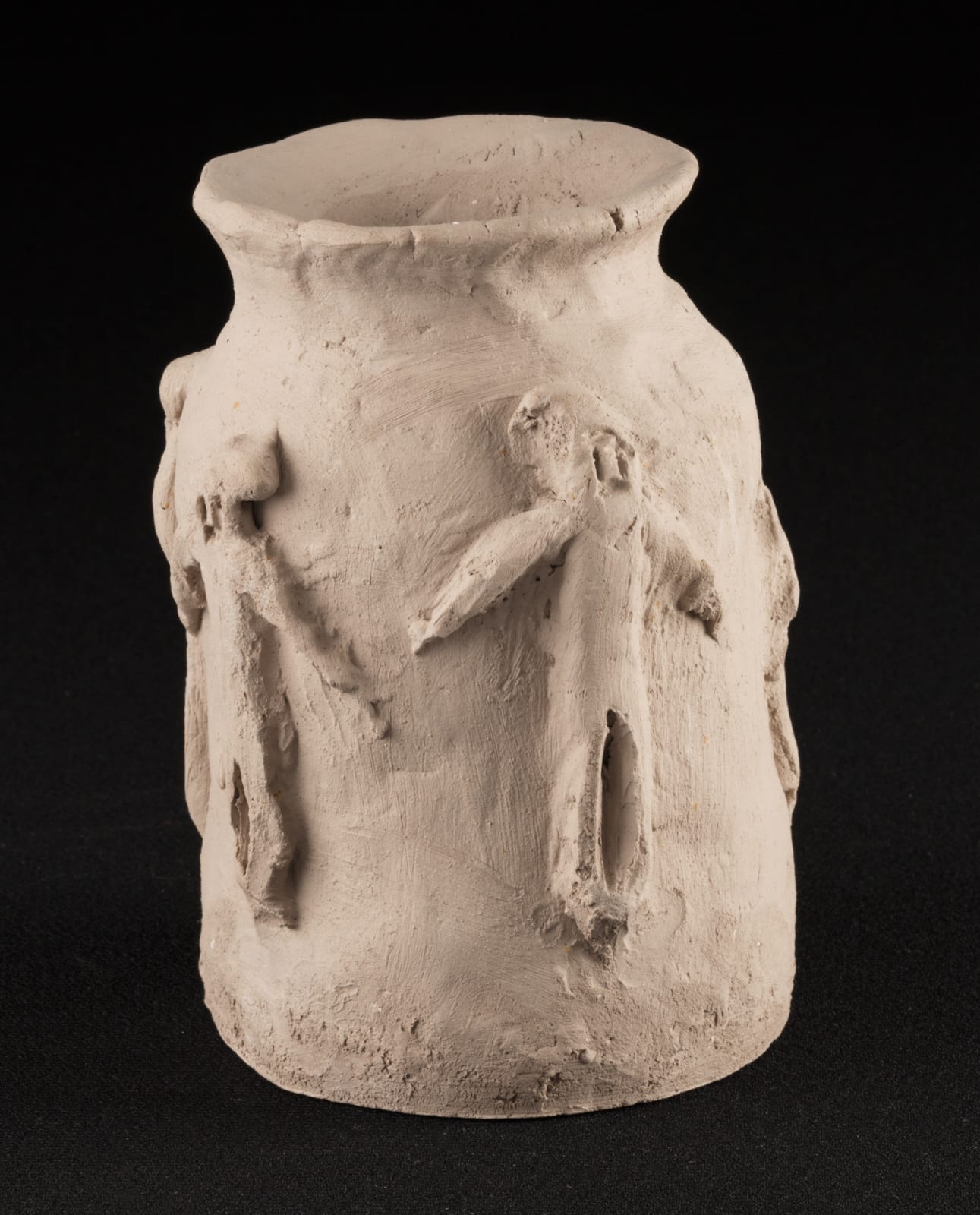 JOHN KAVIK (1897-1993) KANGIQLINIQ (RANKIN INLET), Pot with Five Figures, early 1970s