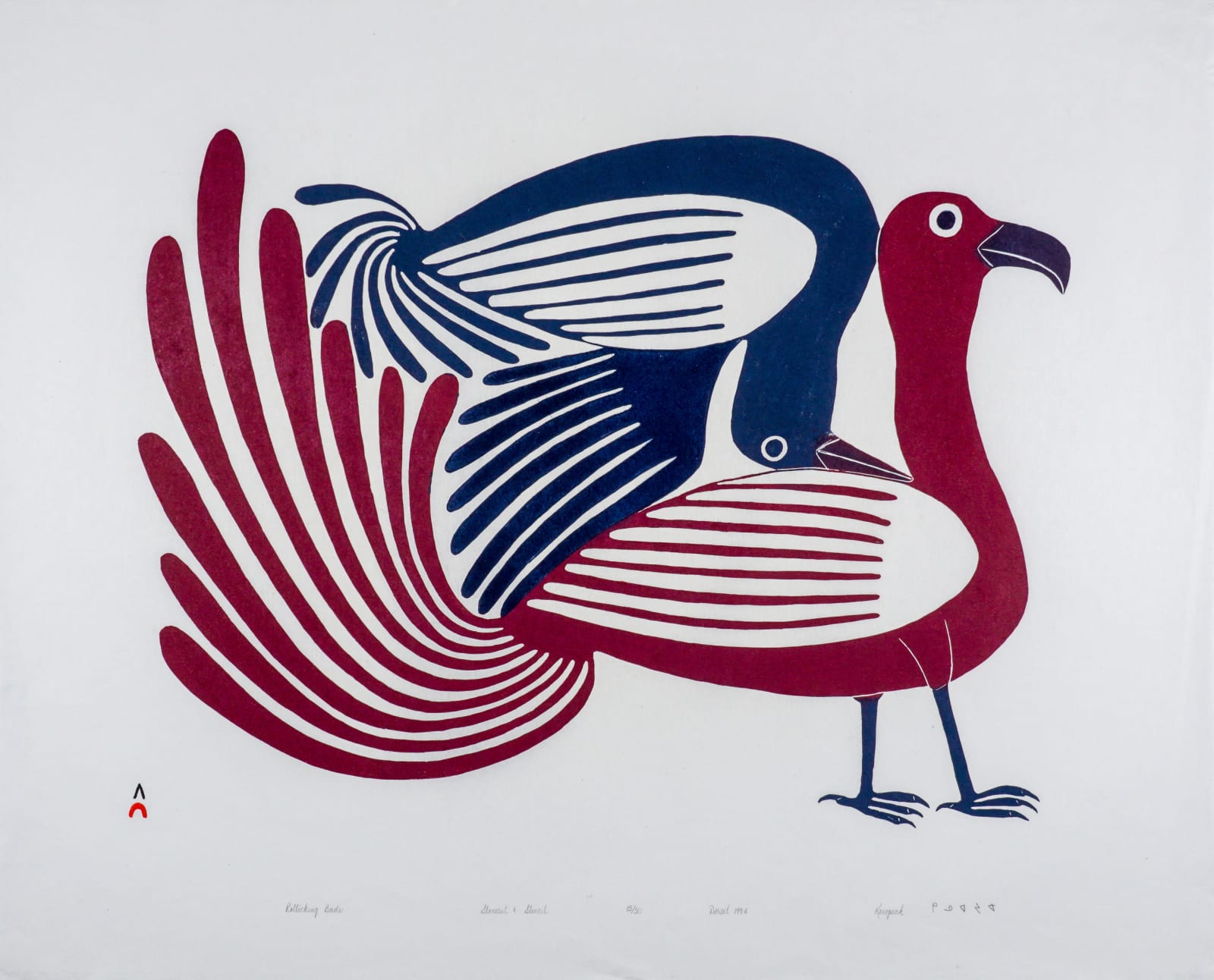 KENOJUAK ASHEVAK, C.C., R.C.A. (1927-2013) KINNGAIT (CAPE DORSET), Rollicking Birds, 1994 #18