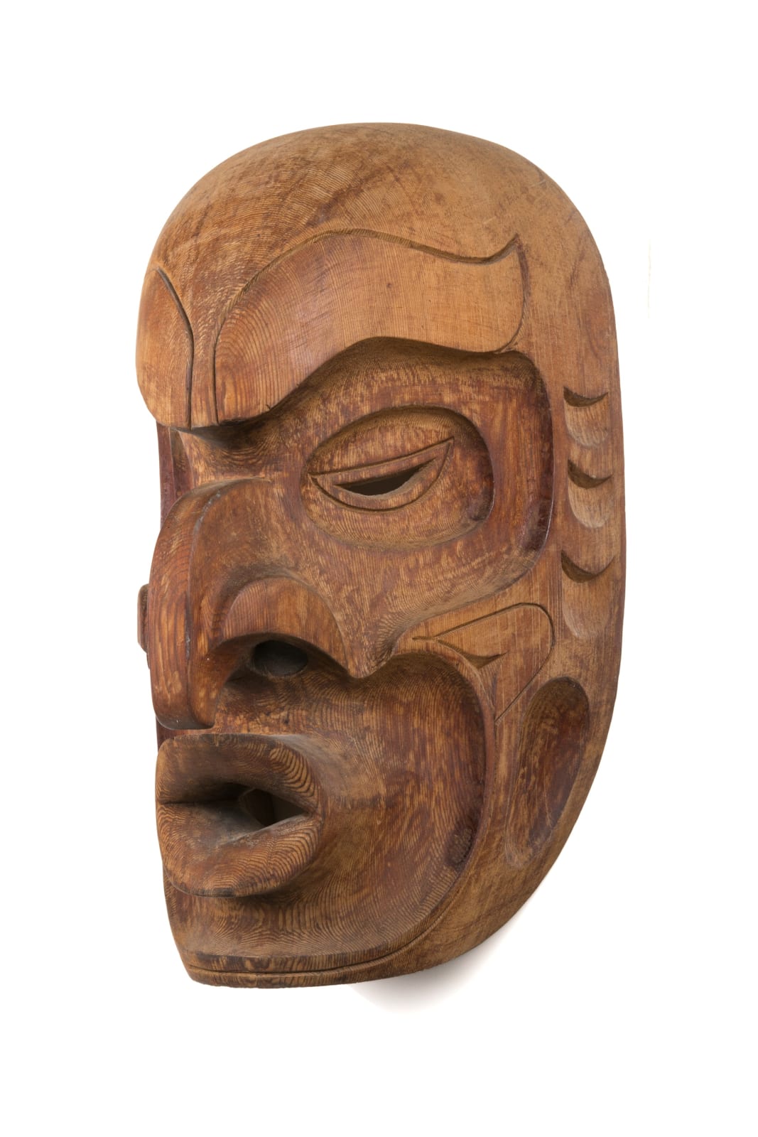CHIEF SAM JOHNSON (1935-?) KWIKWASUT’INUXW HAXWA’MIS, KWAKWA̱KA̱ʼWAKW, KINGCOME INLET, Dzunuḵ̓wa (Wild Woman) Mask, 1987