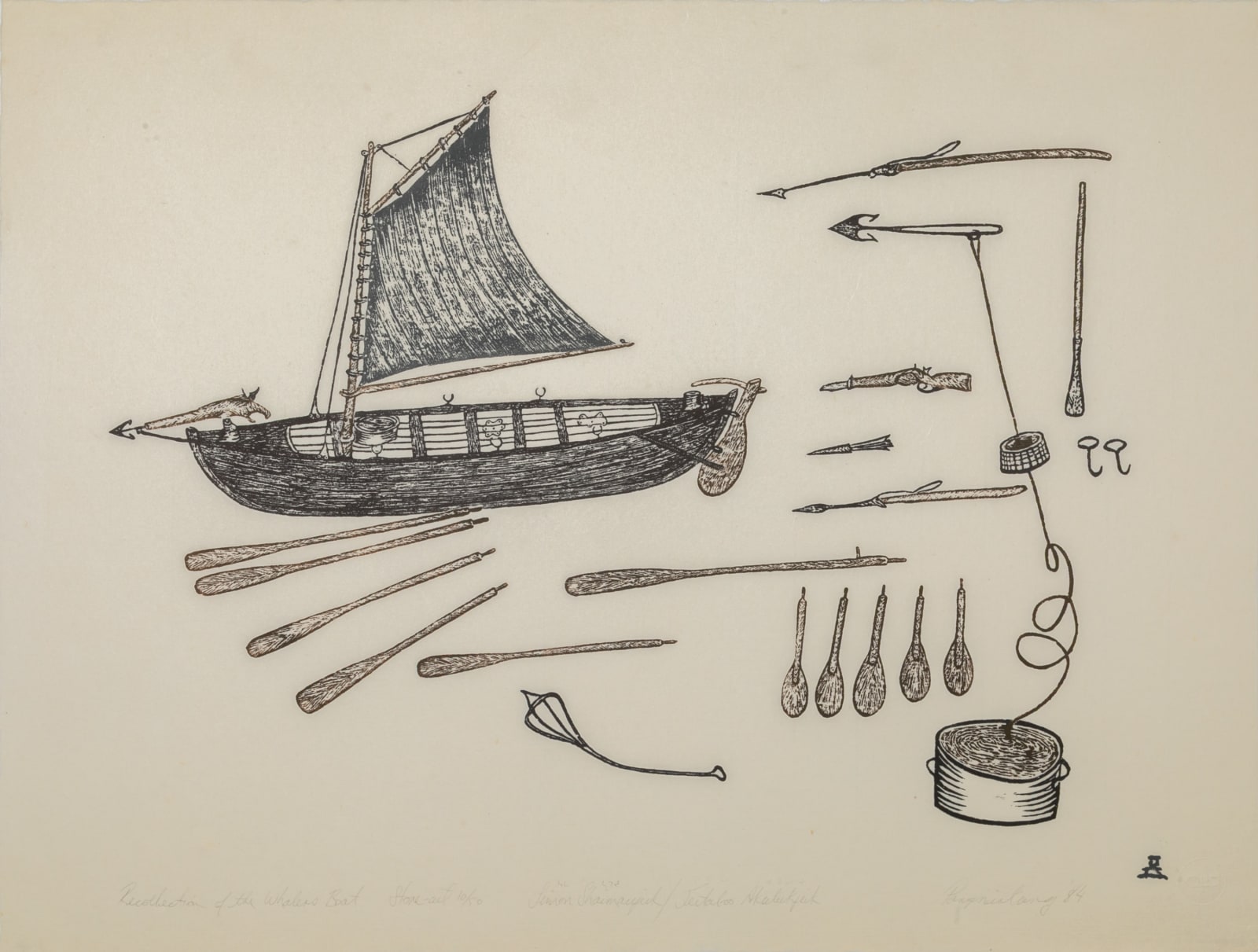 SIMON SHAIMAIYUK (1915-1999) PANNIRTUQ (PANGNIRTUNG), Recollection of the Whalers Boat, 1984 #30