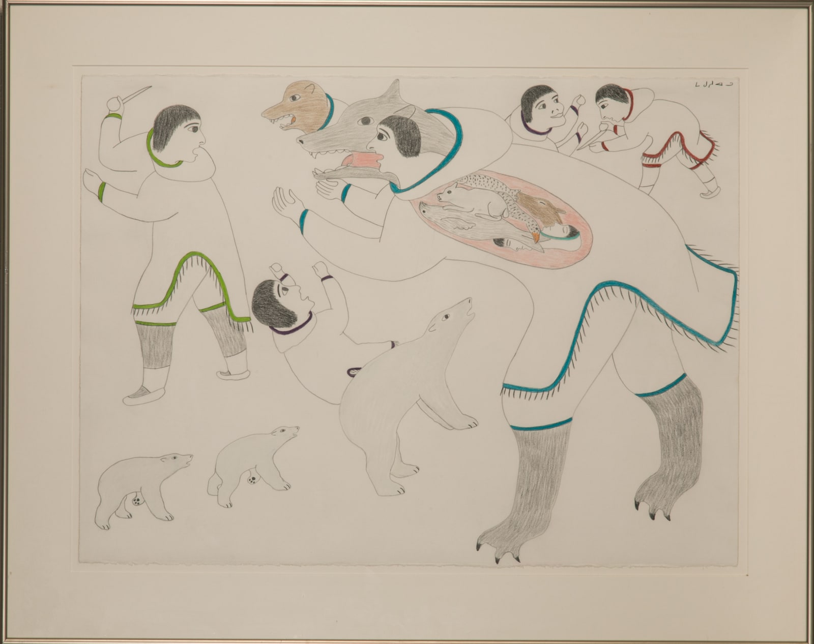 VICTORIA MAMNGUQSUALUK (1930-2016) QAMANI'TUAQ (BAKER LAKE), Untitled (Scene from Kiviuq), 1970s
