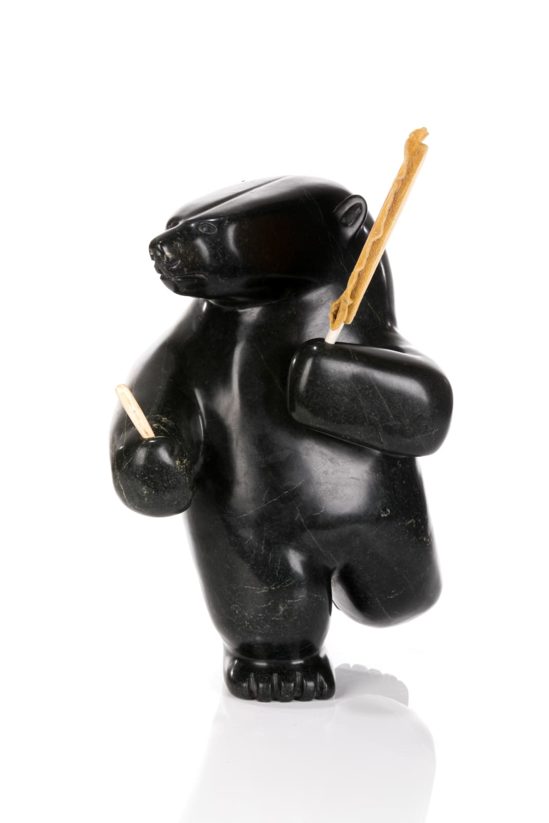 PALAYA QIATSUK (1965-) KINNGAIT (CAPE DORSET), Drum Dancing Bear, 2001