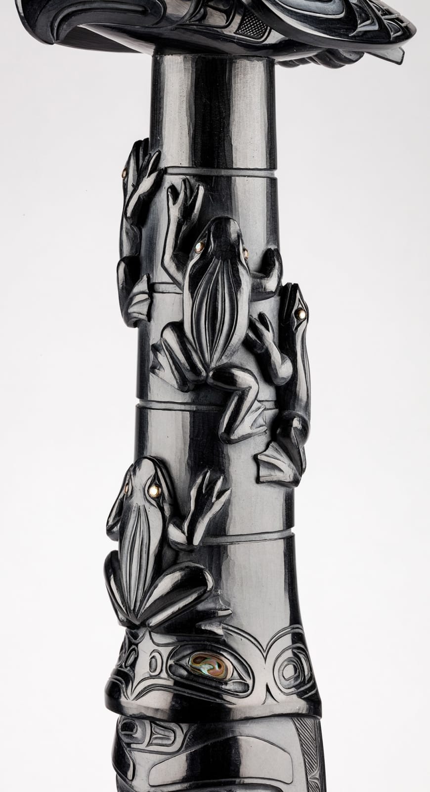 CHRISTIAN WHITE (1962-) OLD MASSET, HAIDA GWAII, Eagle Clan Ancestress Model Totem Pole, 2014