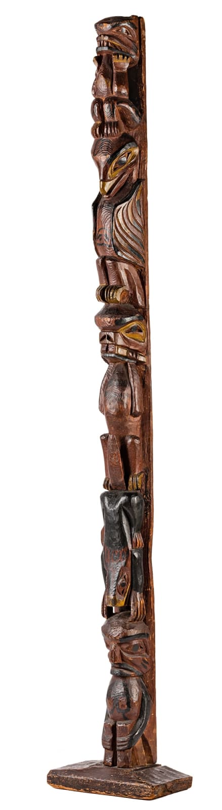 UNIDENTIFIED ARTIST, POSSIBLY TLINGIT OR TSIMSHIAN, Model Totem Pole, c. 1920s