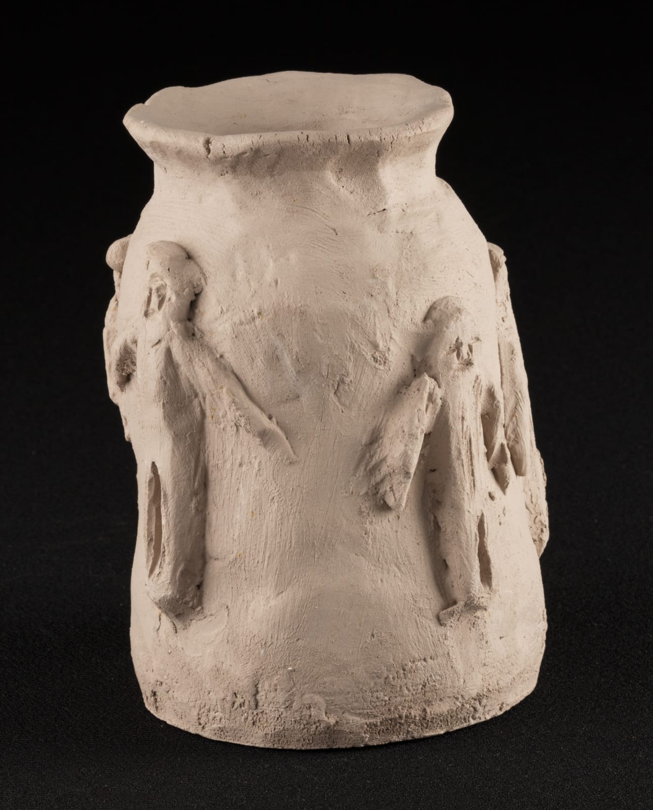 JOHN KAVIK (1897-1993) KANGIQLINIQ (RANKIN INLET), Pot with Five Figures, early 1970s