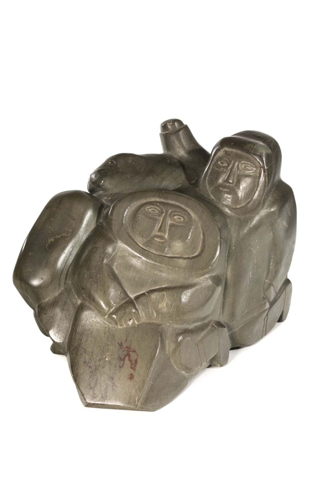 SIMEONIE ITTOSHAT (1915-D?) KUUJJUARAAPIK (GREAT WHALE RIVER), Hunters with Seal, mid 1970s