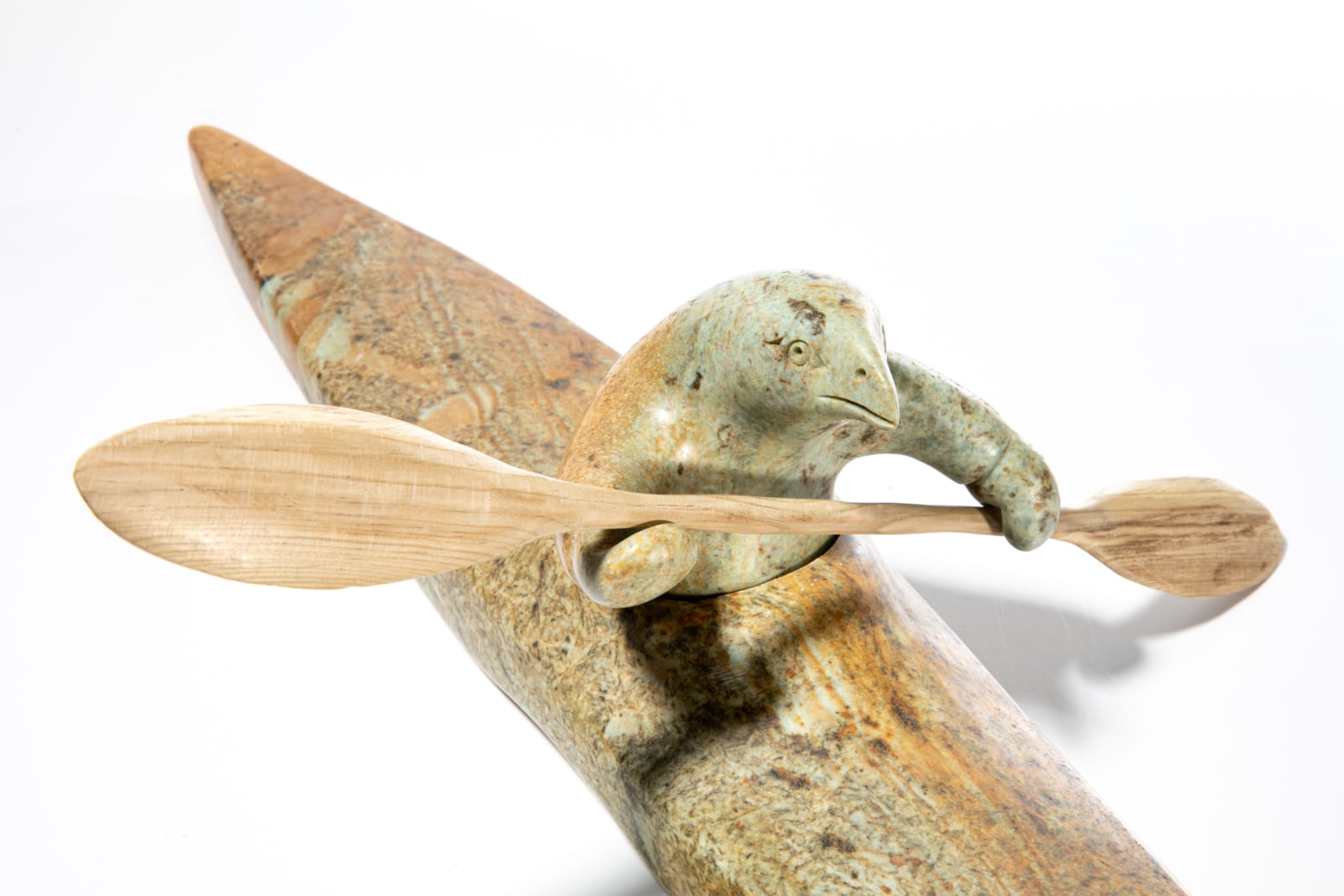 ABRAHAM ANGHIK RUBEN, O.C. (1951-) PAULATUK / SALT SPRING ISLAND, B.C, Bird Shaman Captaining Kayak, 1998