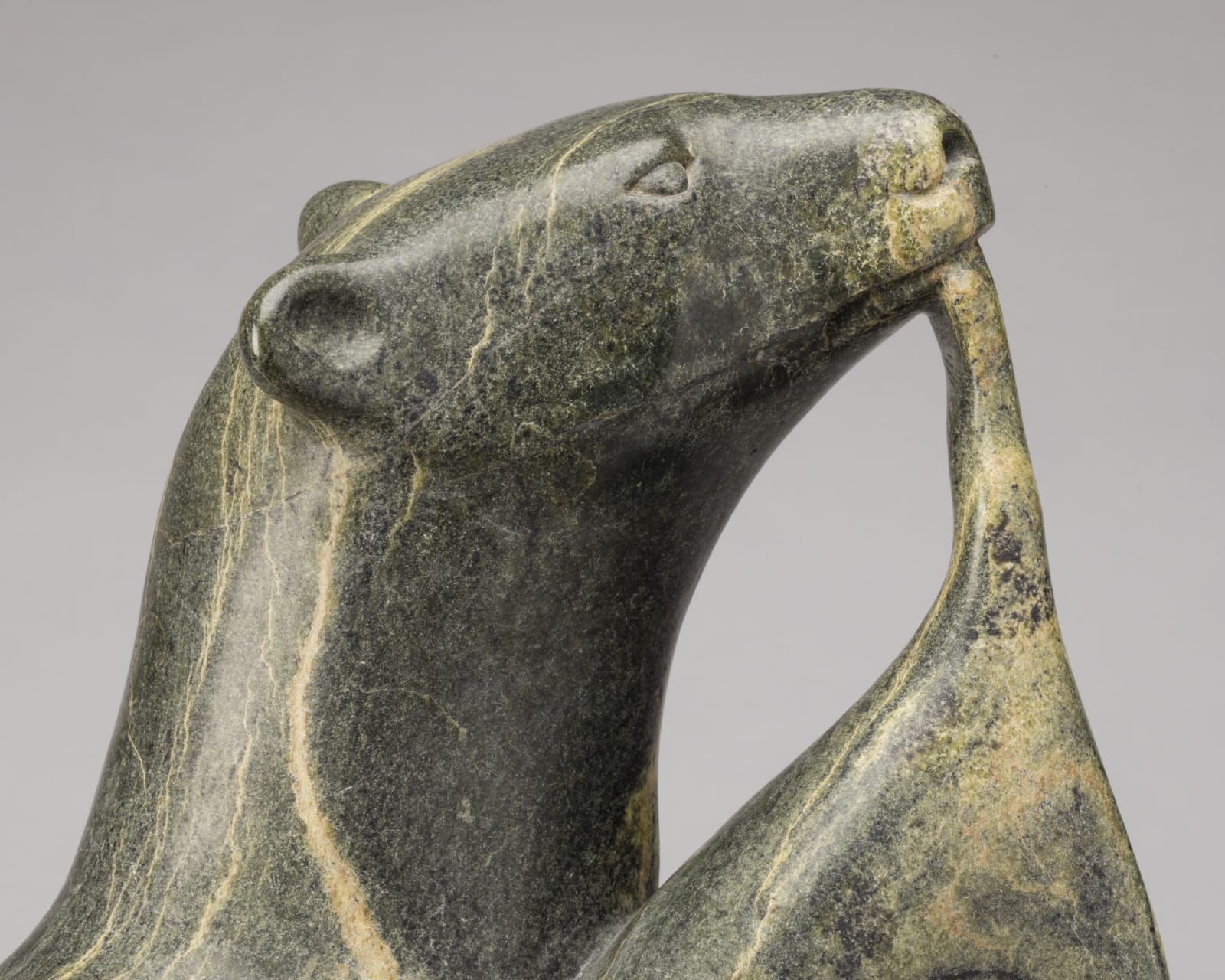 OSUITOK IPEELEE, R.C.A. (1922 or 1923-2005) KINNGAIT (CAPE DORSET, Polar Bear with Captured Seal, 1984