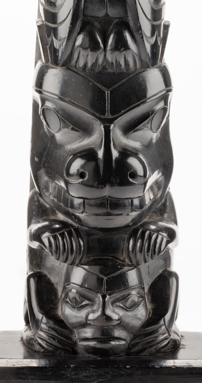 UNIDENTIFIED HAIDA ARTIST, Probably MASSET, HAIDA GWAII, Hollow Back Model Totem Pole, c. 1890