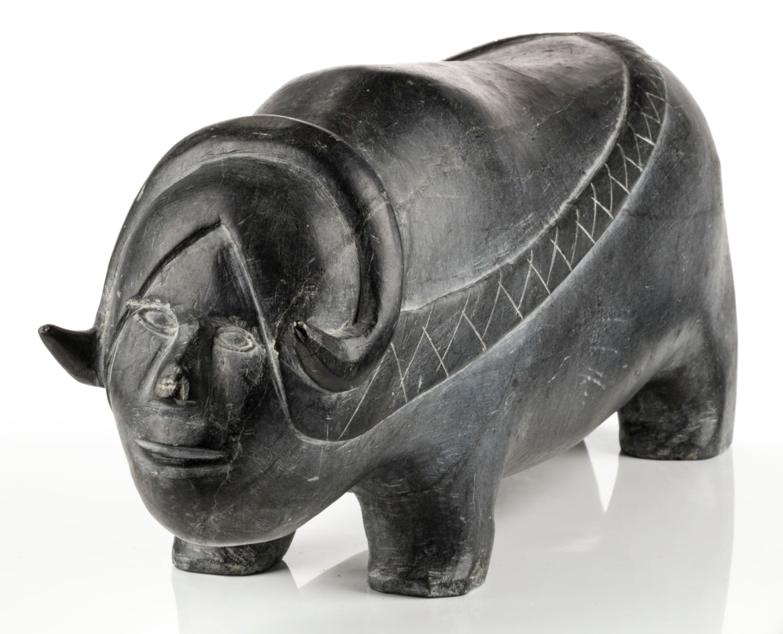 PEGGY EKAGINA (1919-1992) KUGLUKTUK (COPPERMINE), Female Muskox Shaman, 1974