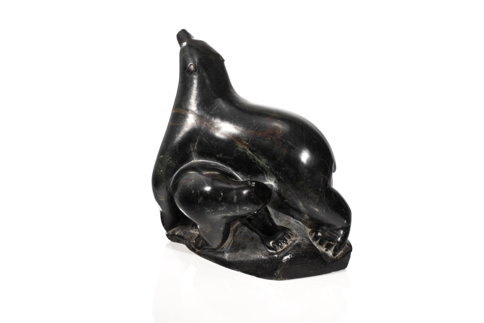 JON INIAPIK, NUNAVIK (ARCTIC QUEBEC), Polar Bear Protecting Young , 1970s