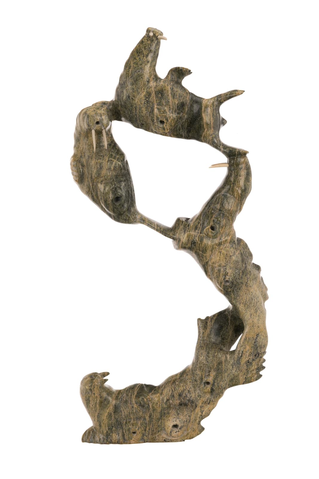 PUDLALIK SHAA (1965-) KINNGAIT (CAPE DORSET), Man and Walrus Ballet, 1990s