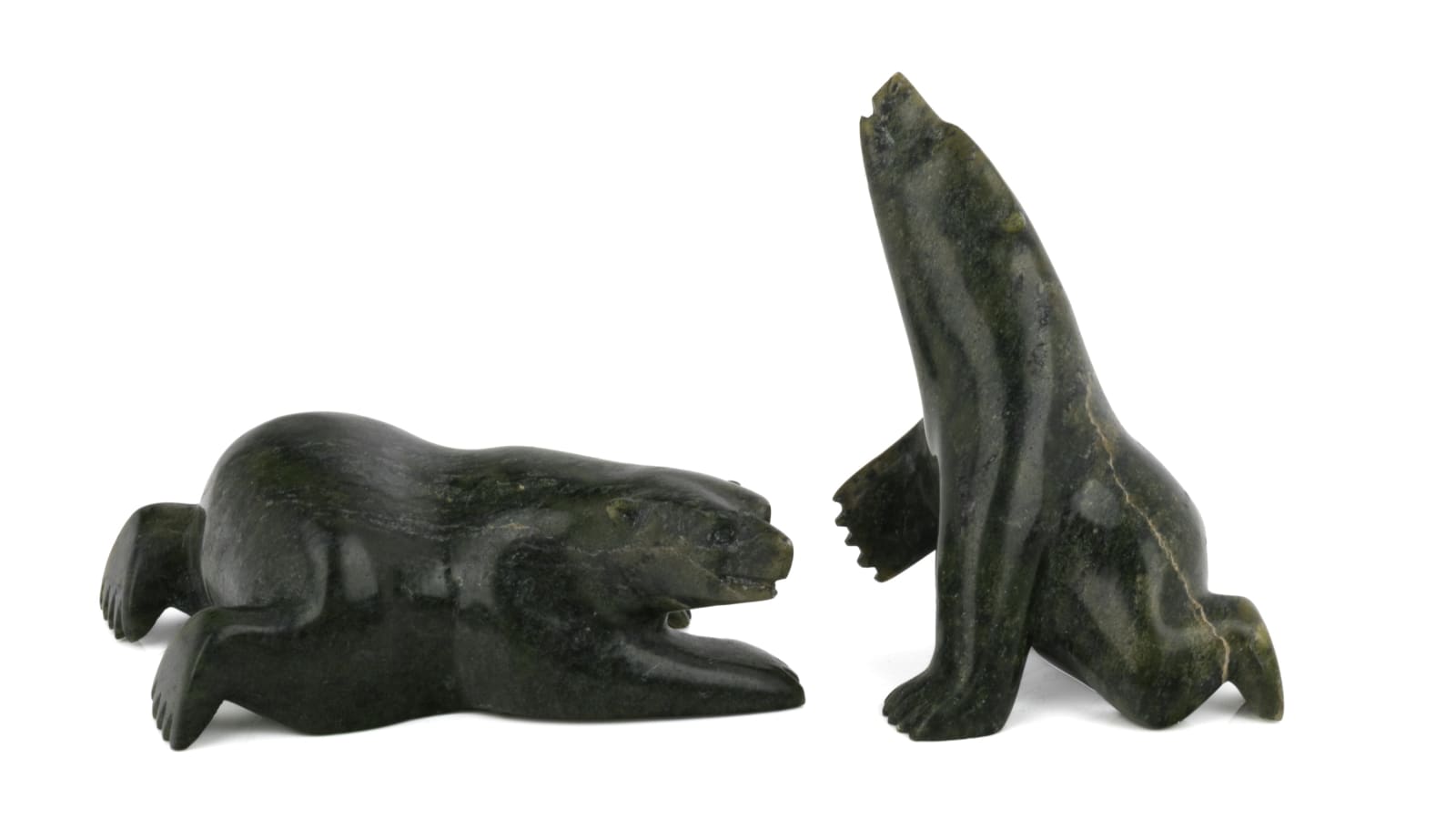 MOSESIE (MOE) POOTOOGOOK (1977-) KINNGAIT (CAPE DORSET), Two Works: Polar Bear Scenting and Polar Bear Resting, 2000s