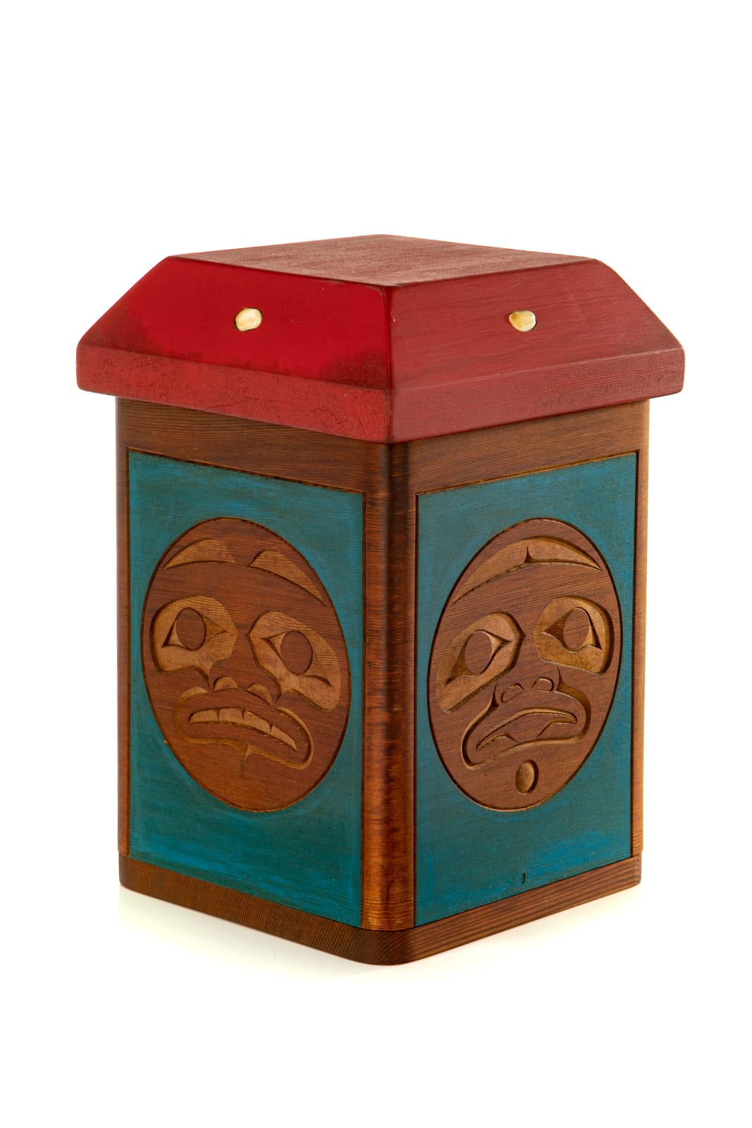 RICHARD SUMMER (1956-) KWAKWA̱KA̱ʼWAKW, VANCOUVER, B.C., Lidded Bentwood Box , 1995