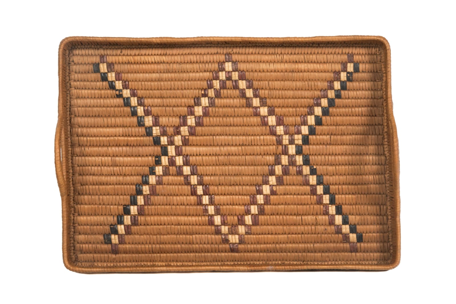 UNIDENTIFIED SALISH ARTISTS, Lidded Storage Basket and Tray, early 1900s