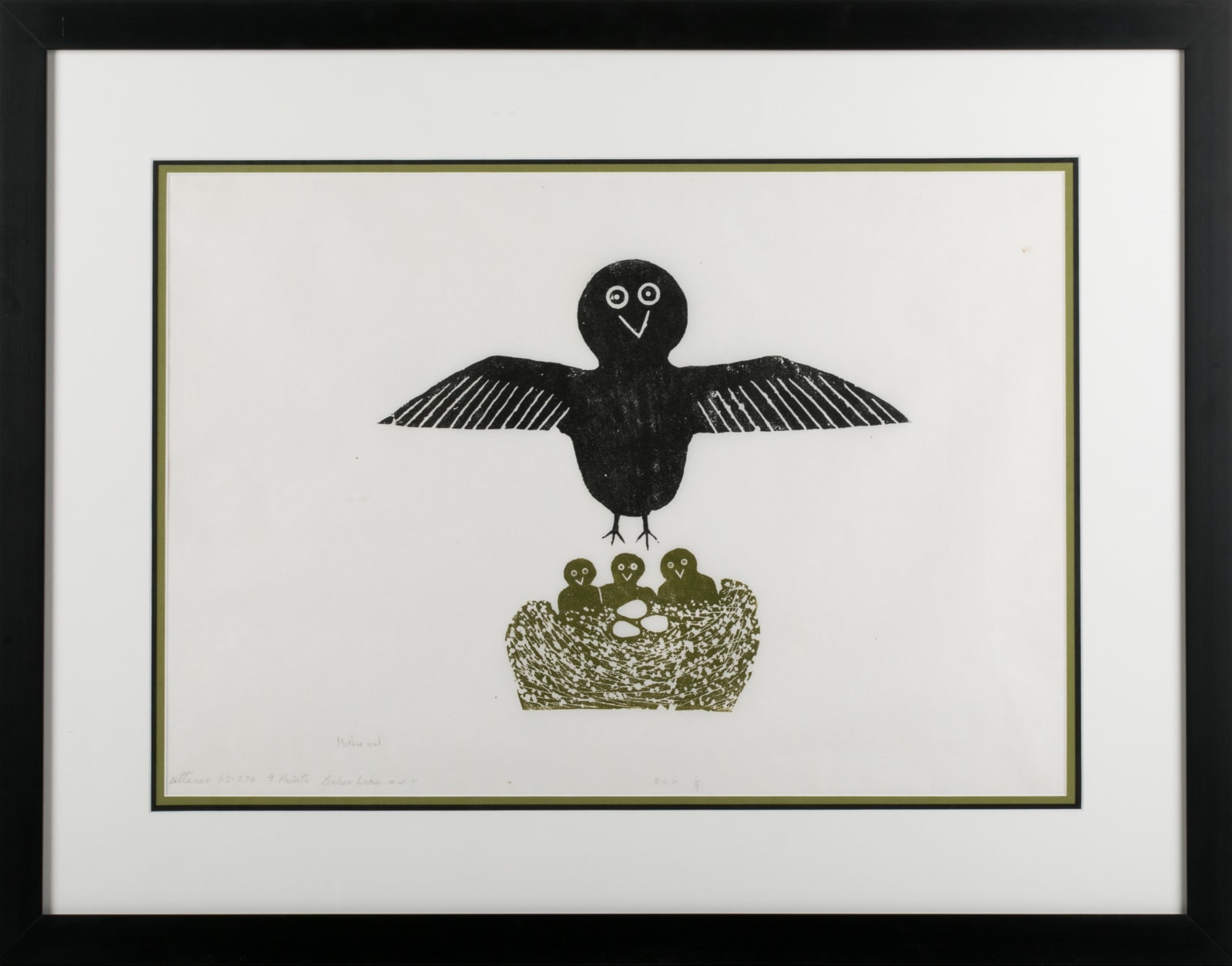 EFFIE ANGALI'TAAQ ARNALUAQ (1936-) QAMANI'TUAQ (BAKER LAKE), Mother Owl, 1968 (Baker Lake Experimental Collection) #87*