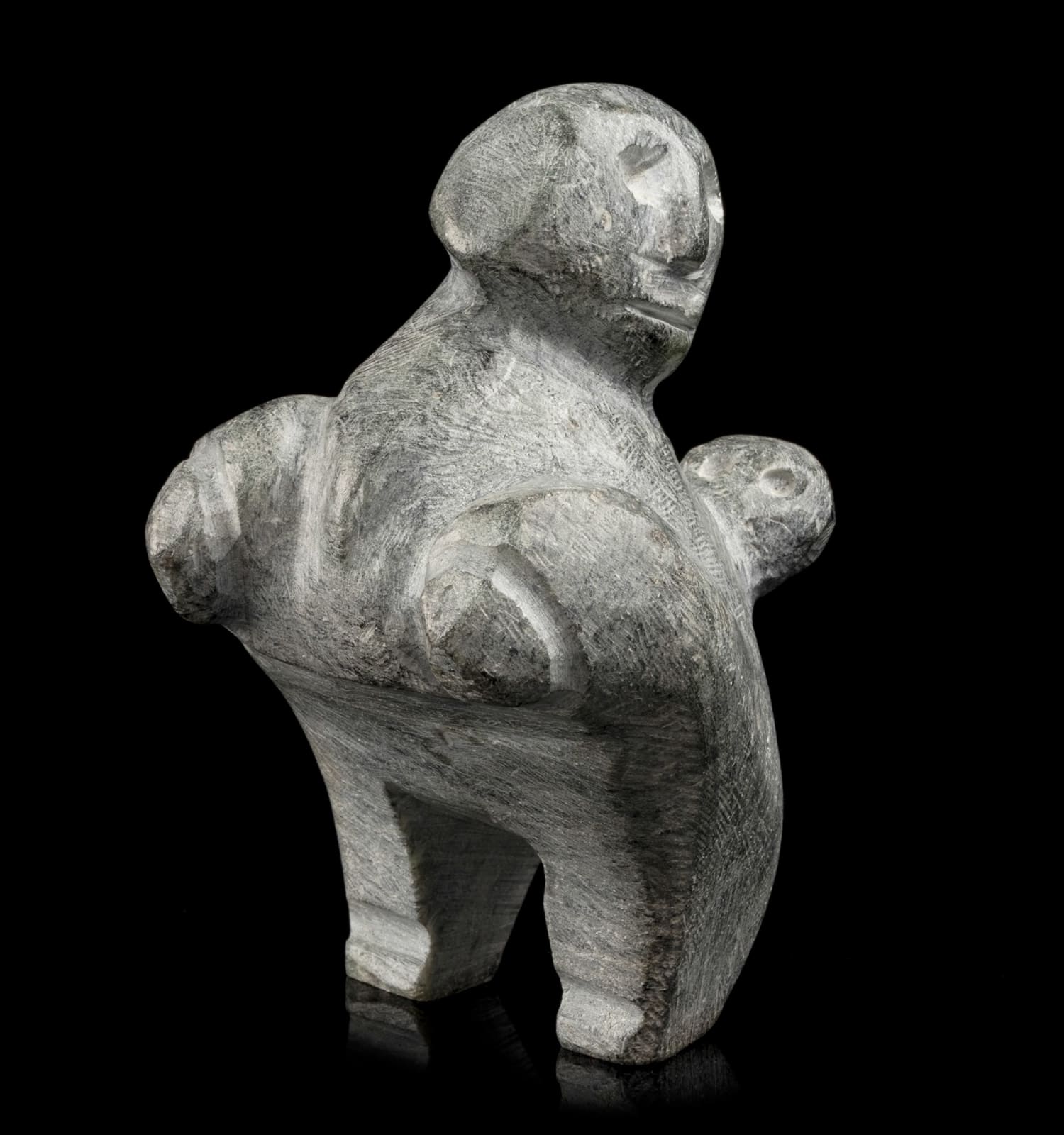 JOHN KAVIK (1897-1993) KANGIQLINIQ (RANKIN INLET), Mother Checking on Her Infant, 1980