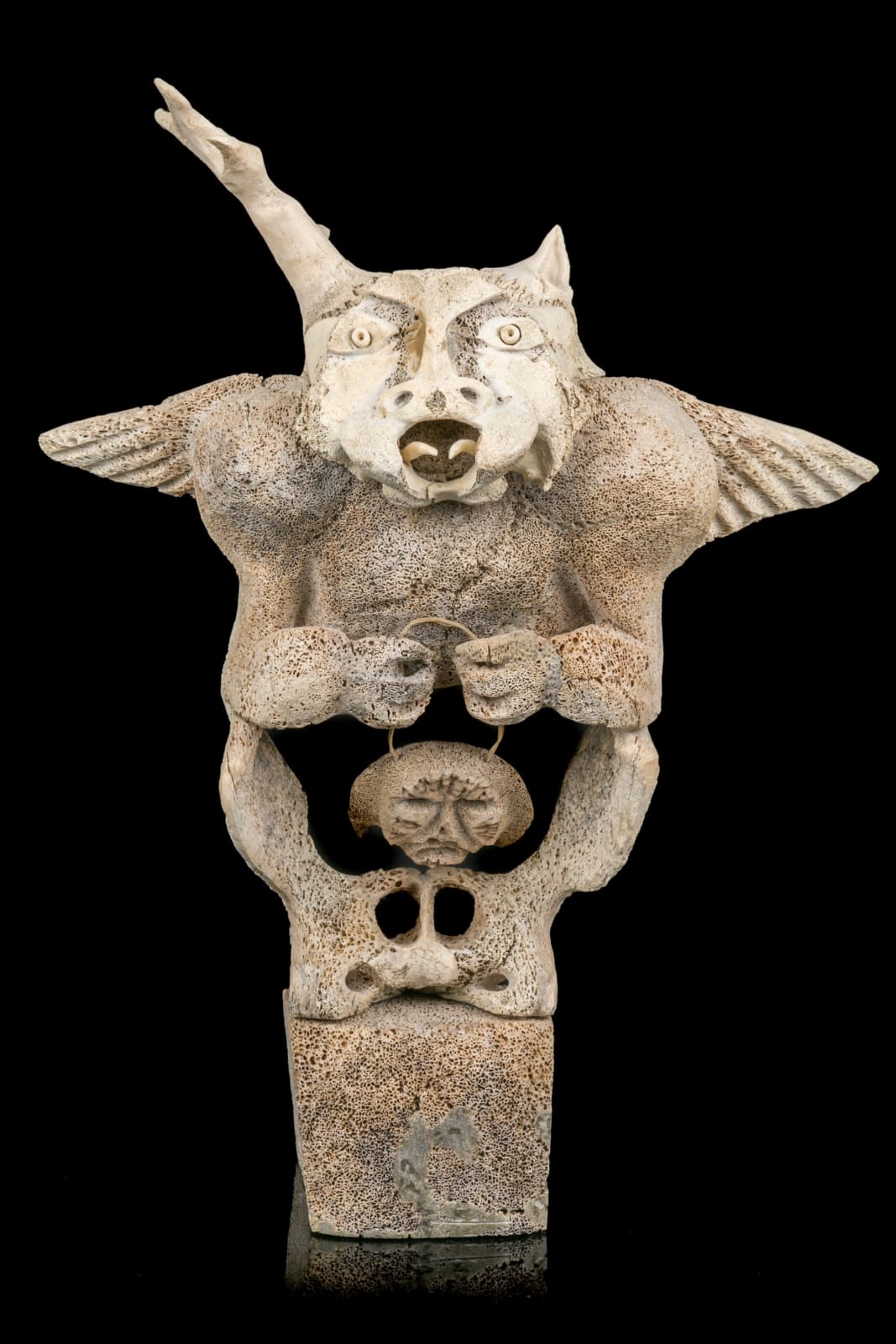 GOOTA ASHOONA (1967-) KINNGAIT (CAPE DORSET), Spirit with Hanging Janus-Face, 2000s