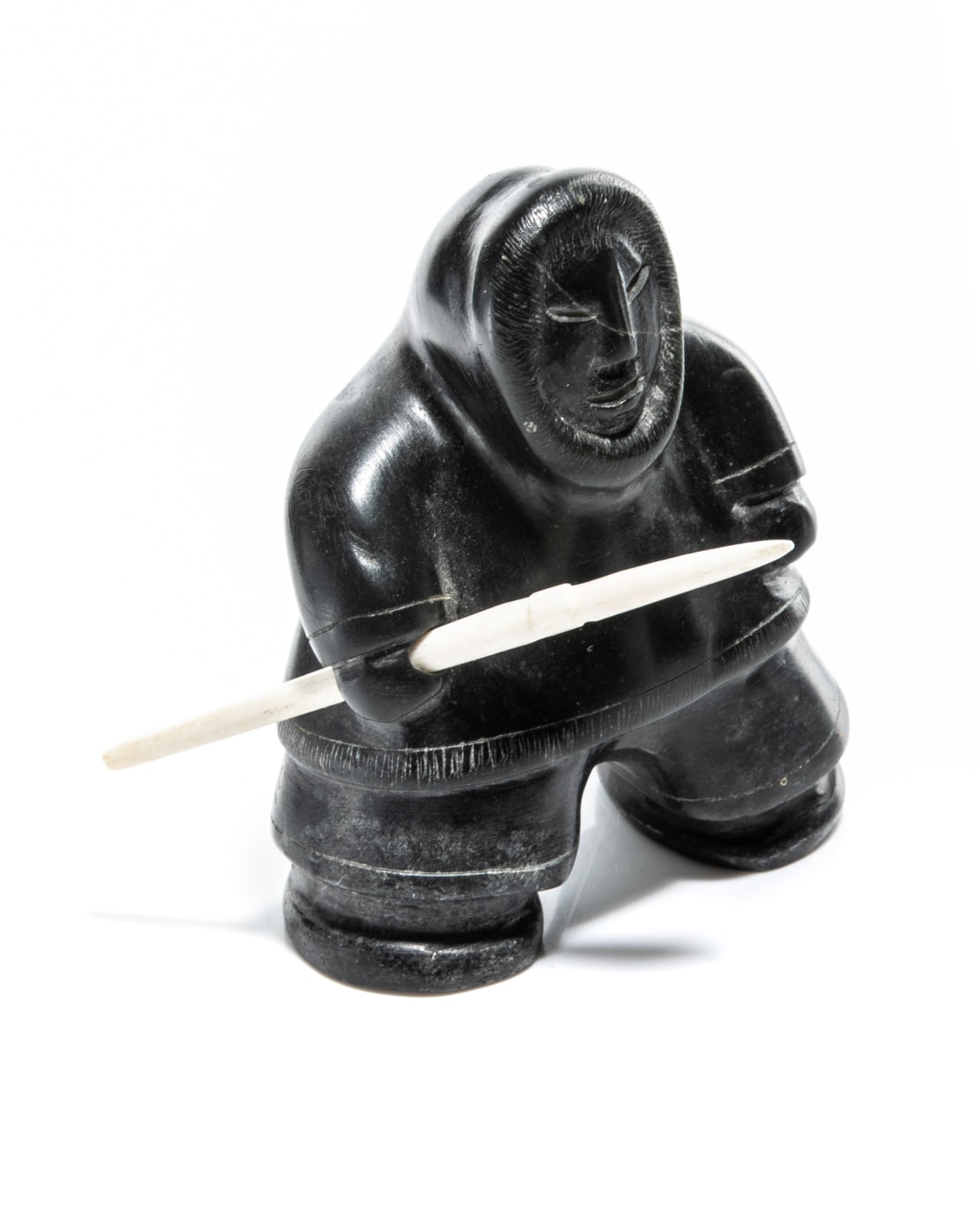 LUCASSIE NOWRA (1924-D) KUUJJUARAPIK (GREAT WHALE RIVER), Hunter with Spear, 1985