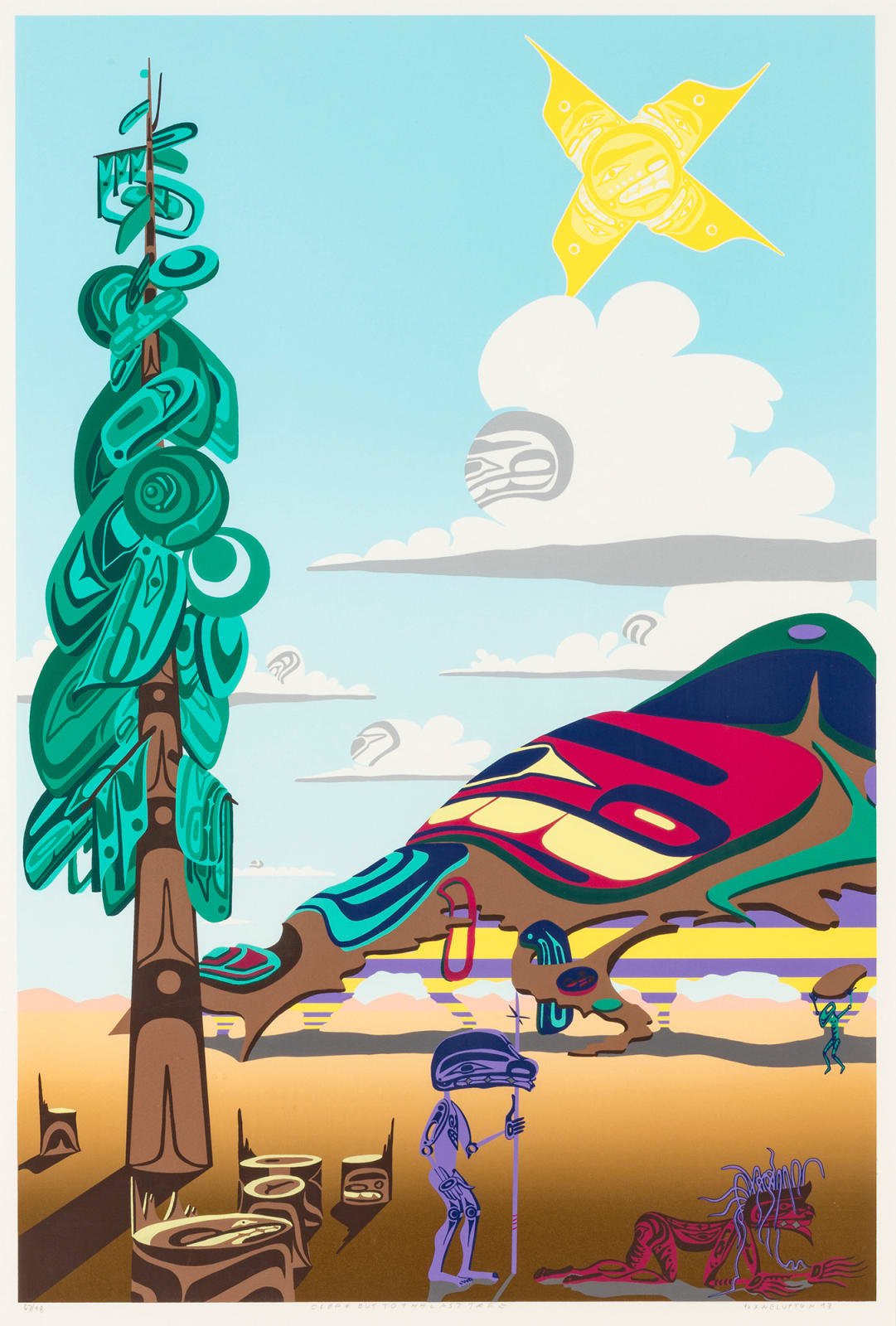 LAWRENCE PAUL YUXWELUPTUN (1957-) COAST SALISH / OKANAGAN, COWICHAN / SYILX FIRST NATIONS, Clearcut to the Last Tree [1], 1993