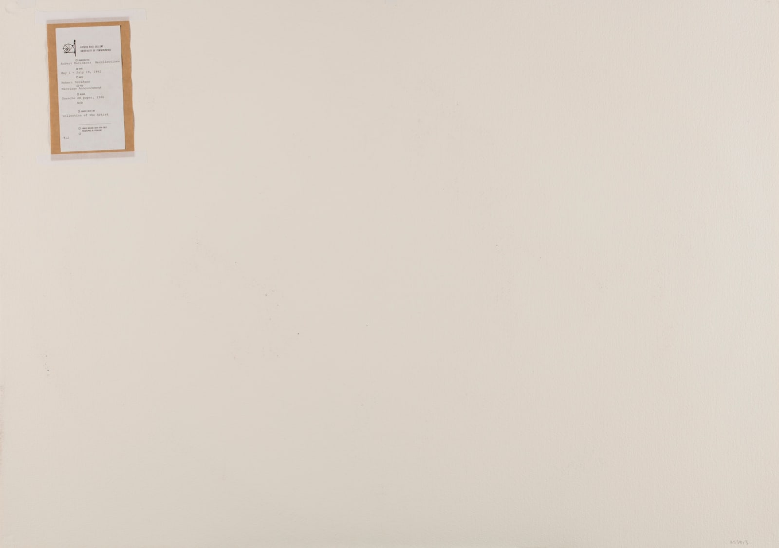 ROBERT DAVIDSON (GUUD SANS GLANS), O.C., O.B.C., (1946-) HAIDA, MASSET / WHITE ROCK, Untitled (Recollections or The Marriage Announcement), November 1986