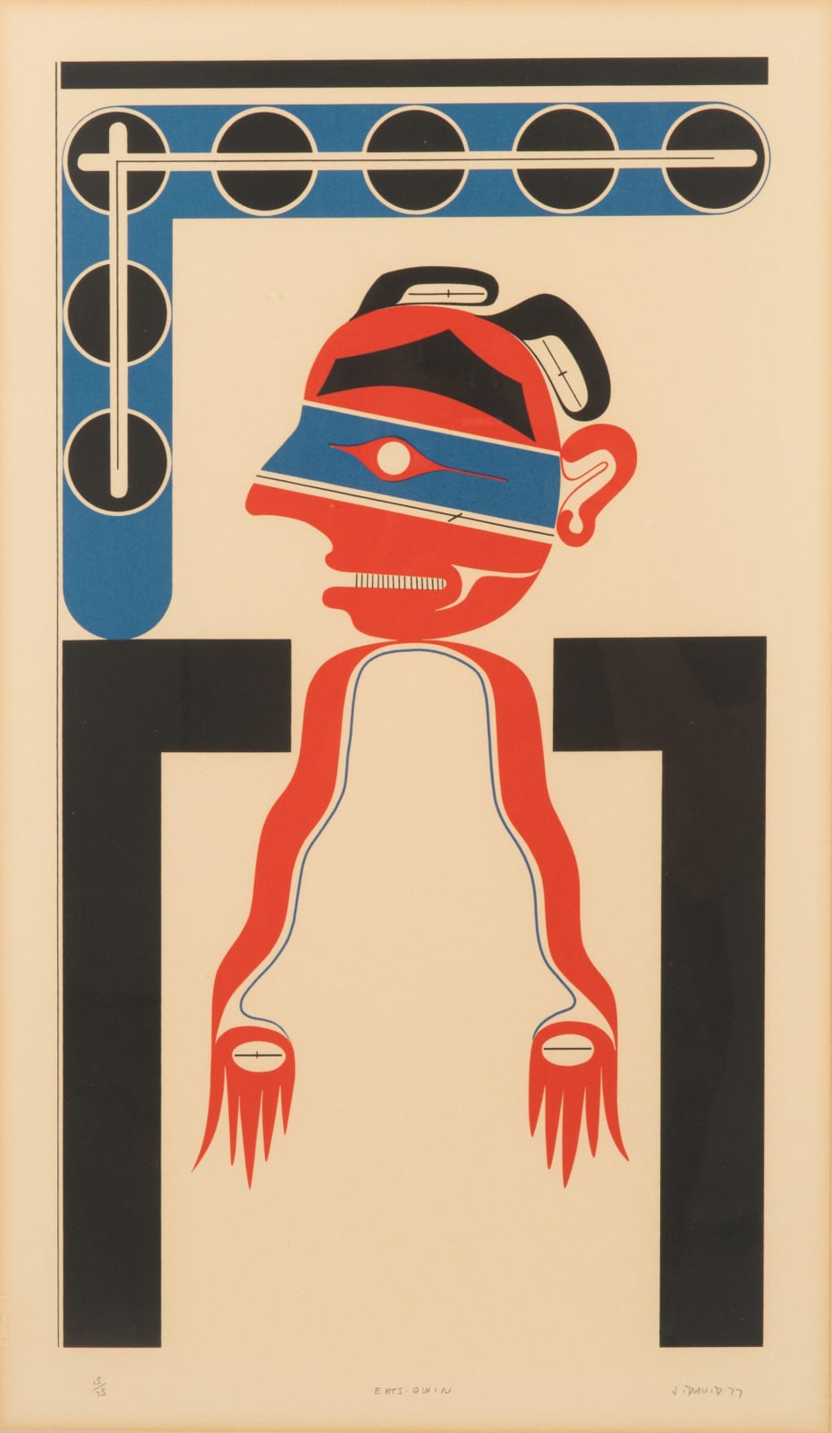 JOE DAVID (1946-) NUU-CHAH-NULTH, TOFINO, B.C., Eats-Qwin, 1977